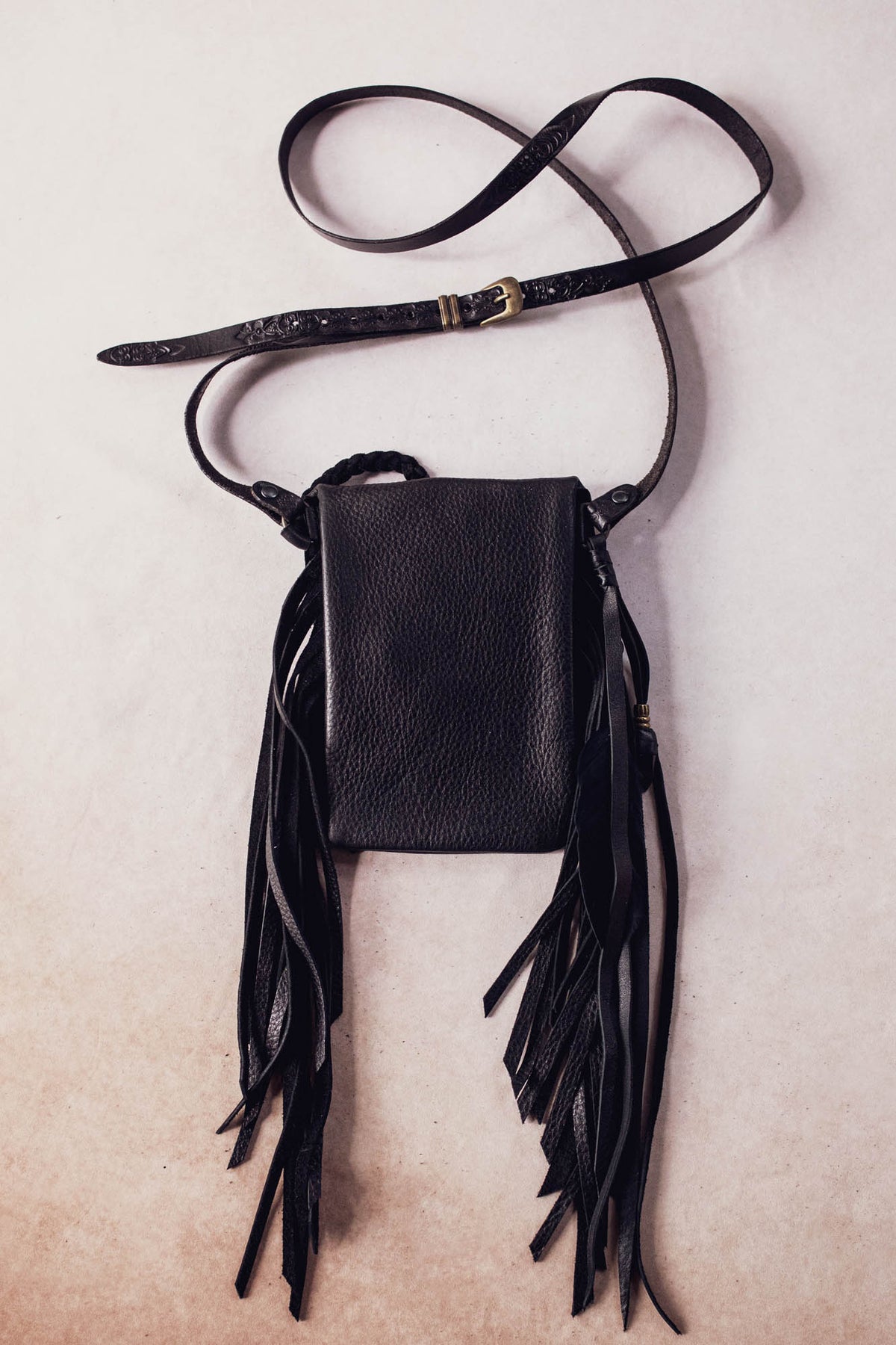 Nomad Phone Pouch with Stag Horn & Smoky Quartz Wand