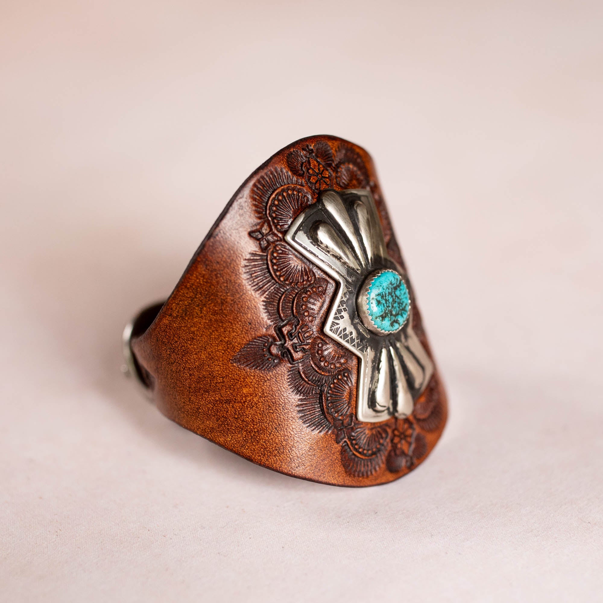 Mandala Cuff with Navajo Concho