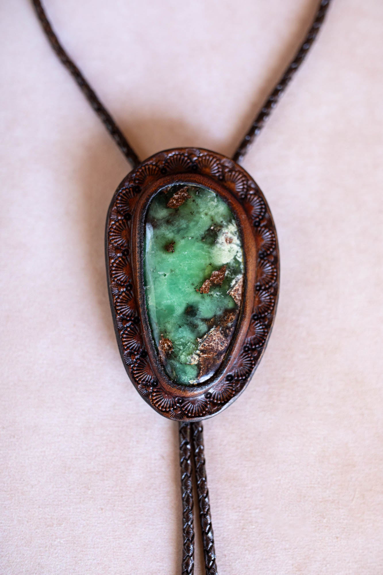 Chrysoprase Bolo Tie