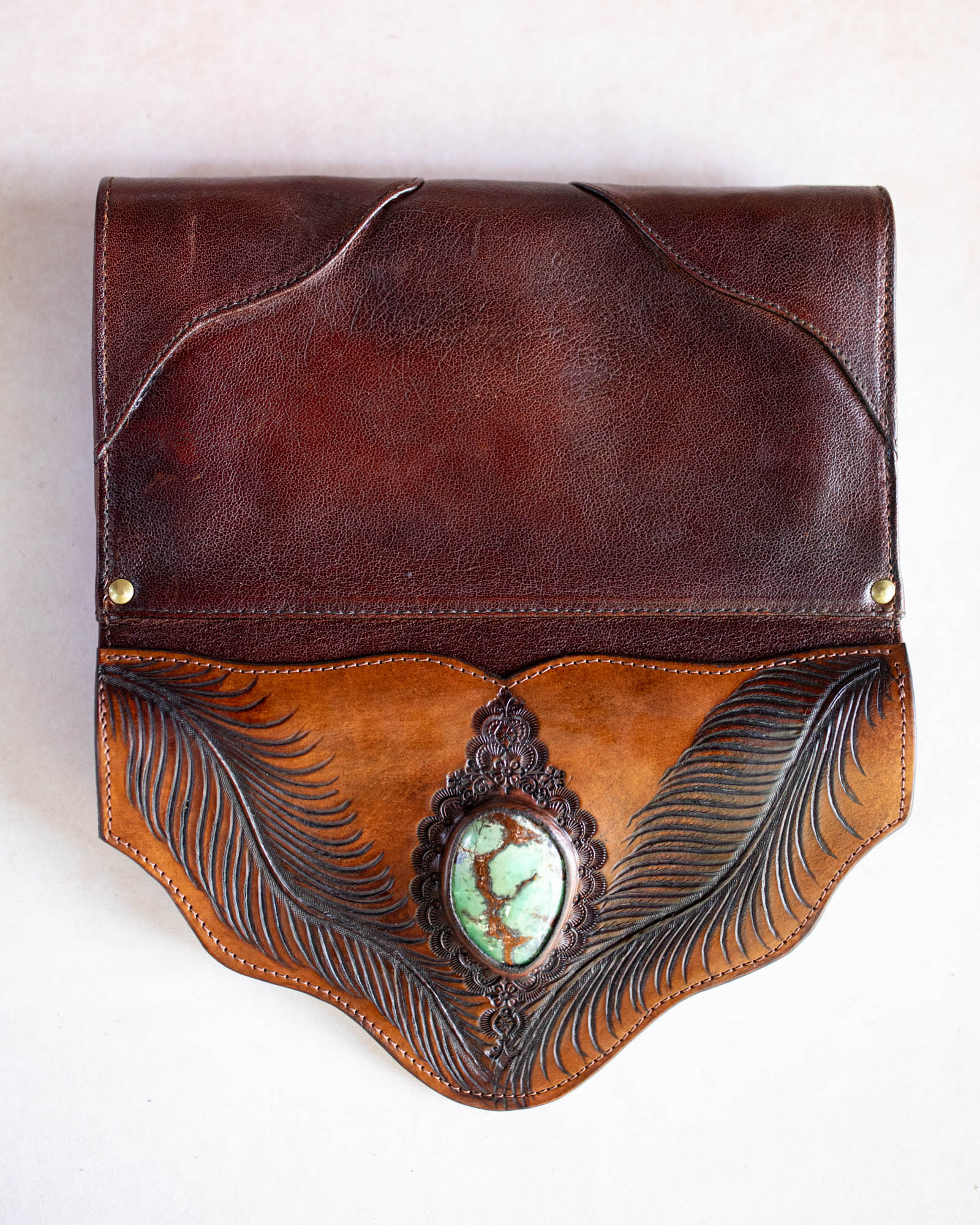 Eagle Feather Clutch with Chrysoporase