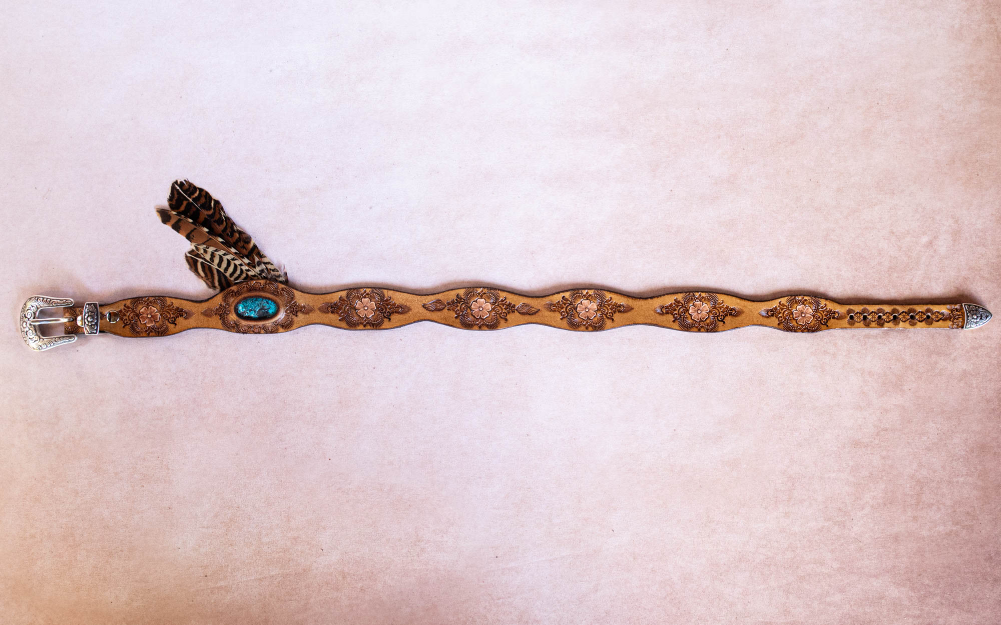 Desert Bloom Hat Band with Turquoise