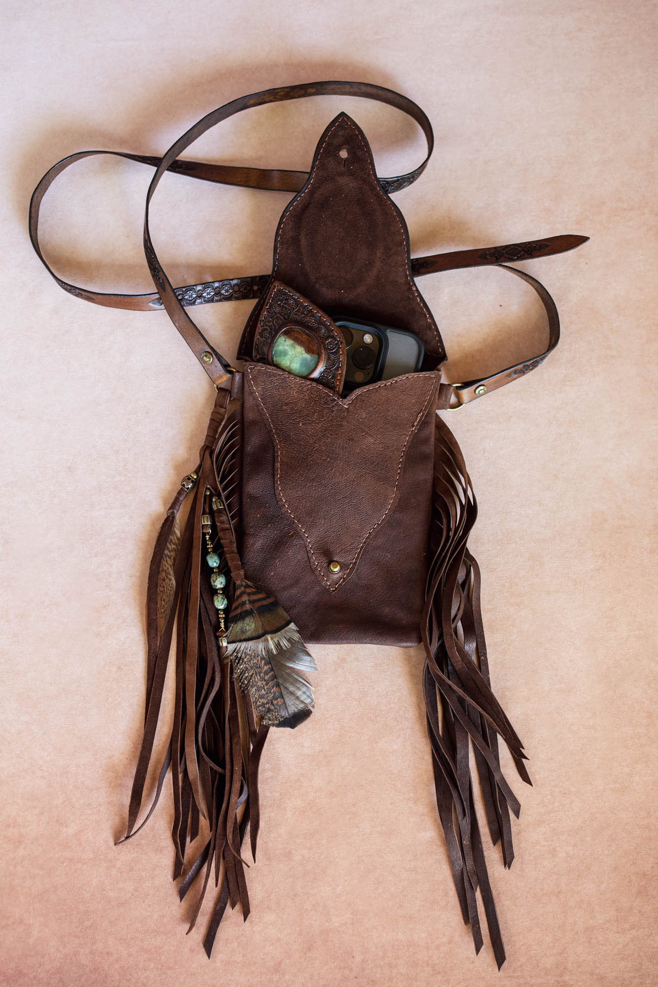 Gypsy Wanderer Phone Pouch with Dragon Stone