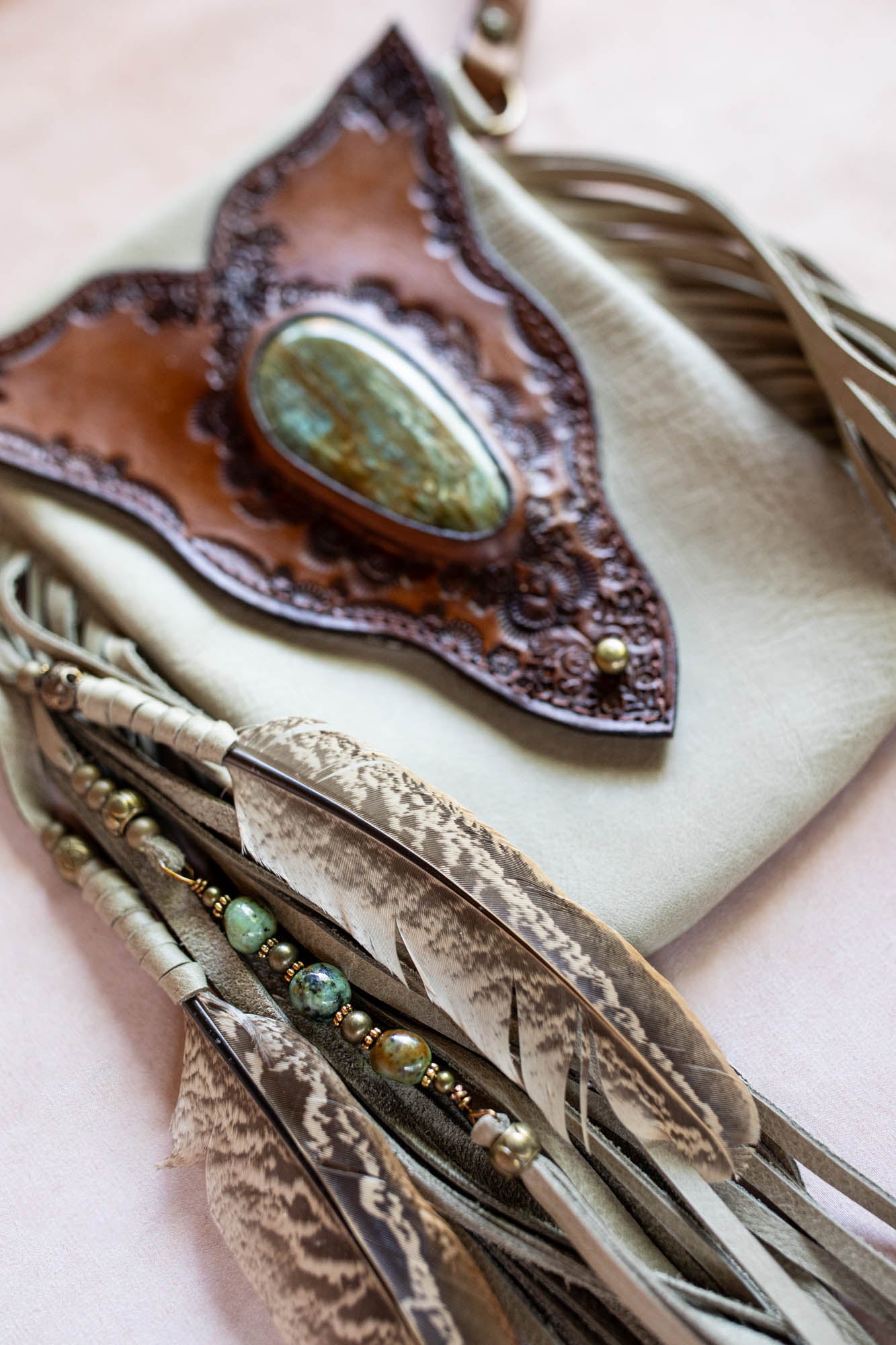 Gypsy Wanderer Phone Pouch with Dragon Stone