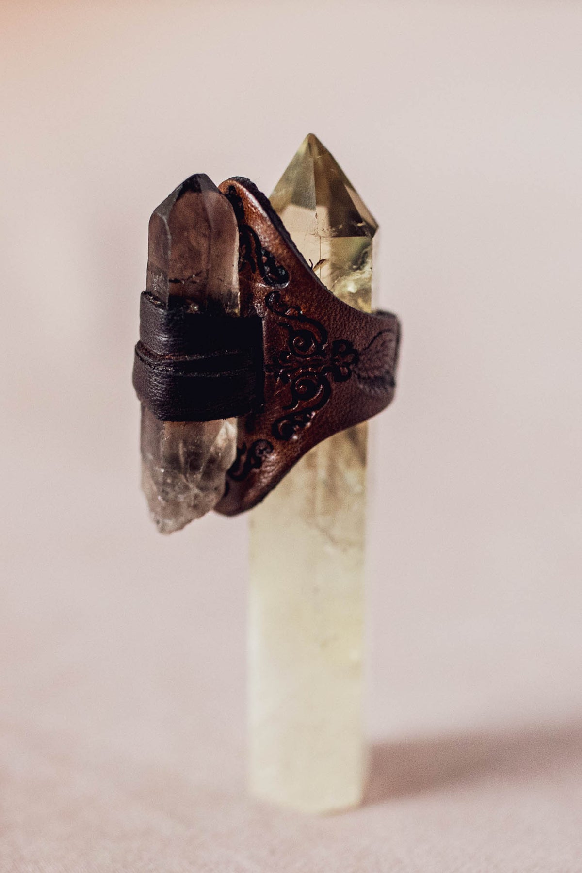 Druid Ring with Smoky Quartz