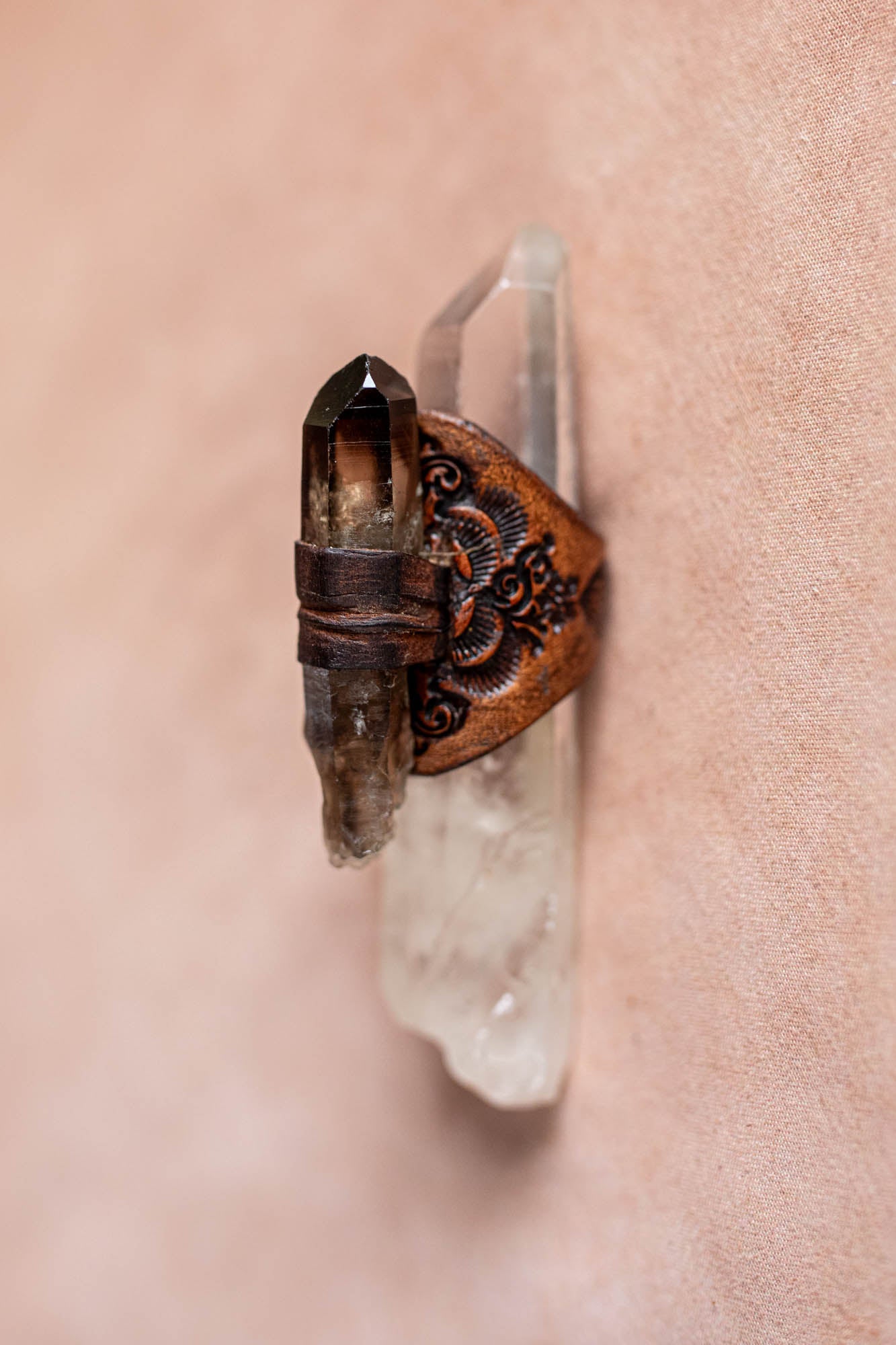 Druid Ring with Smoky Quartz