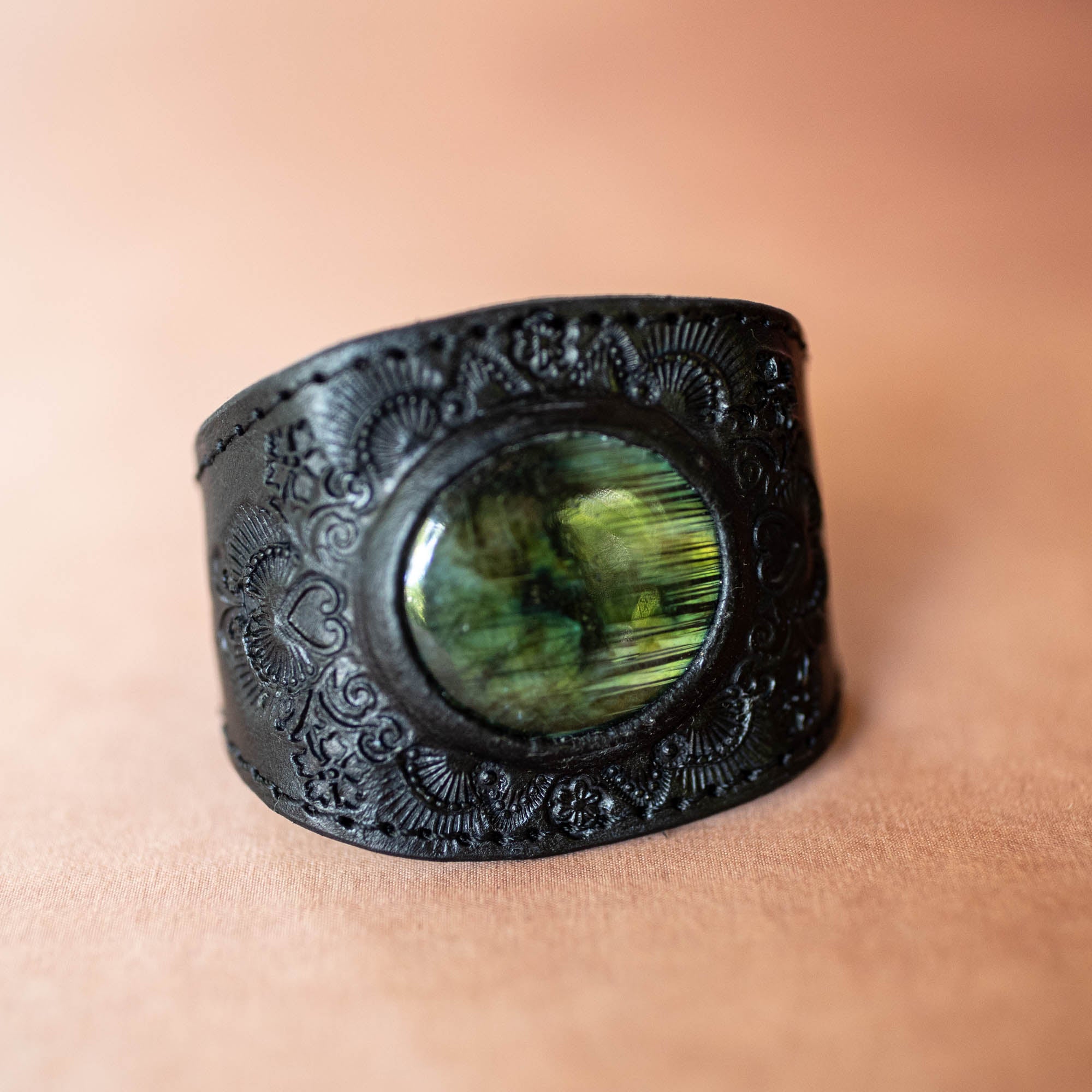 Black Magic Cuff with Labradorite