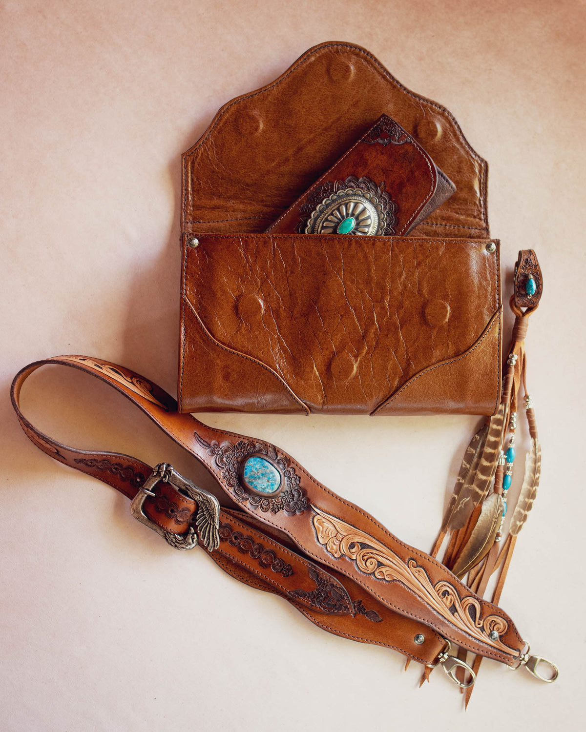 Pegasus Clutch with Navajo Concho