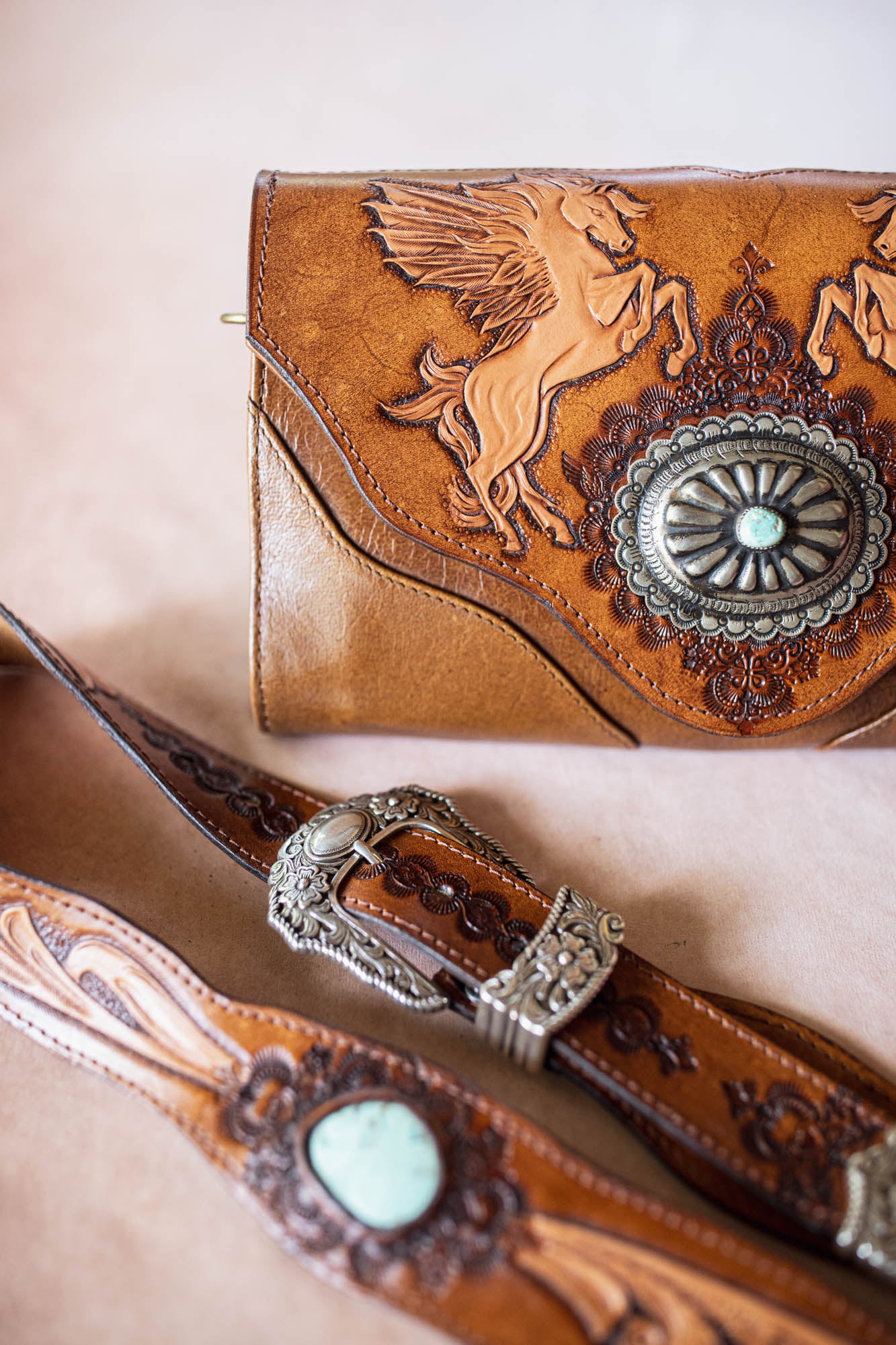 Pegasus Clutch with Navajo Concho