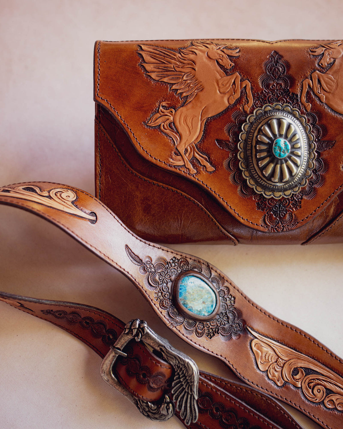 Pegasus Clutch with Navajo Concho