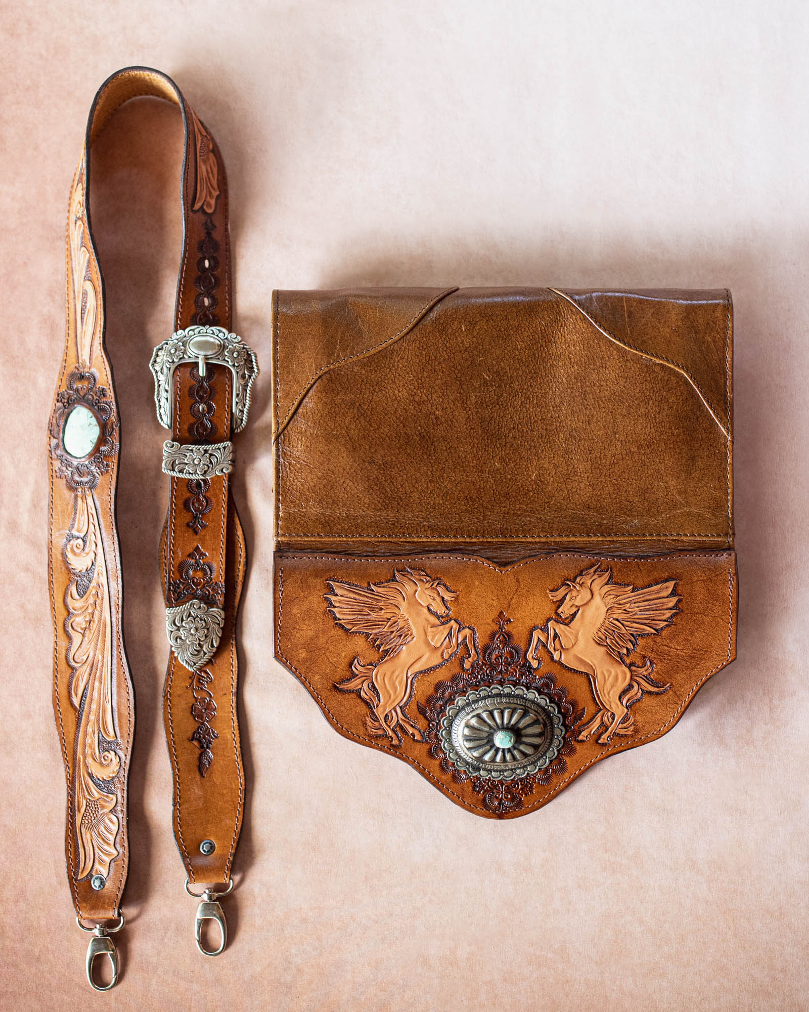 Pegasus Clutch with Navajo Concho
