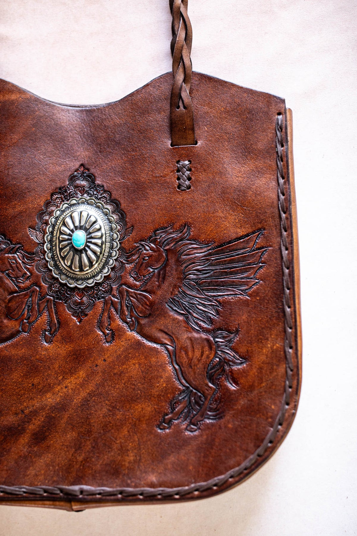 Dream Chaser Tote Bag with Navajo Concho