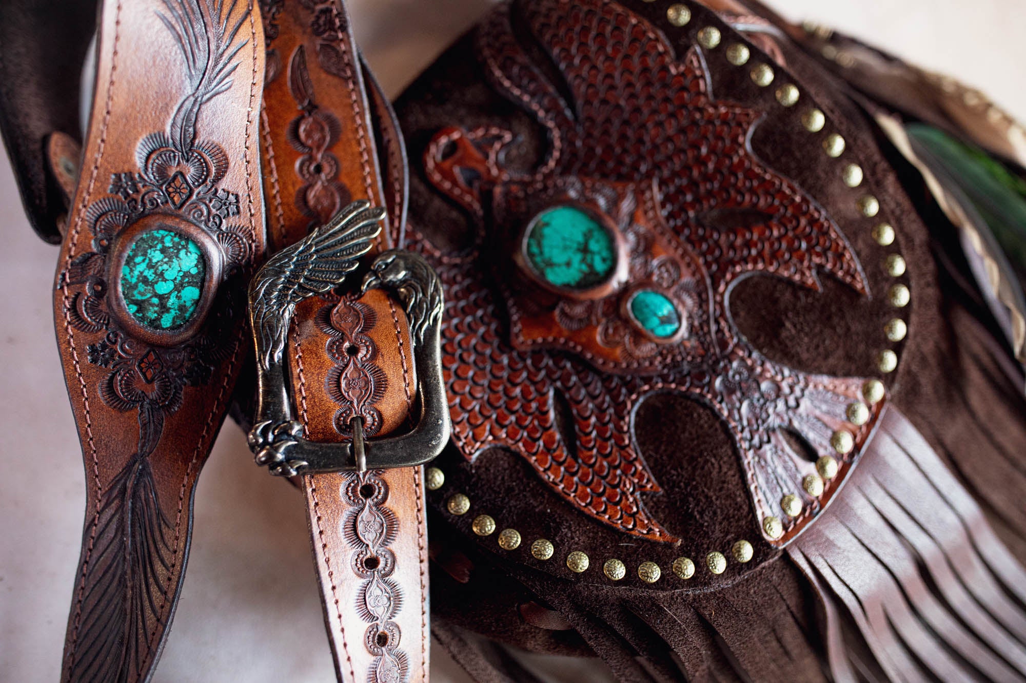 Petite Cheyenne Eagle Bag with Turquoise