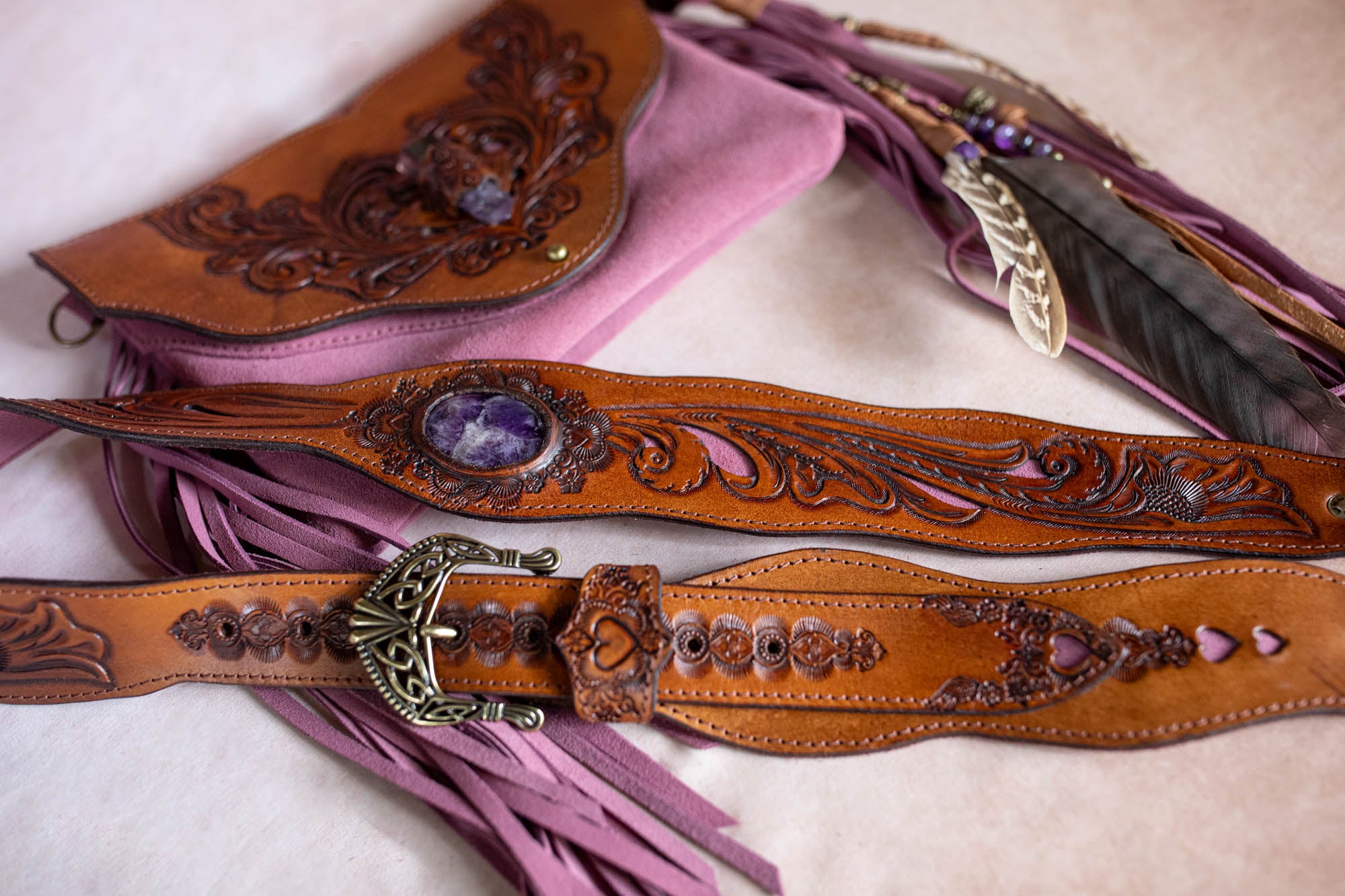 Petite Gypsy Wanderer Bag with Amethyst - Buffalo Girl®