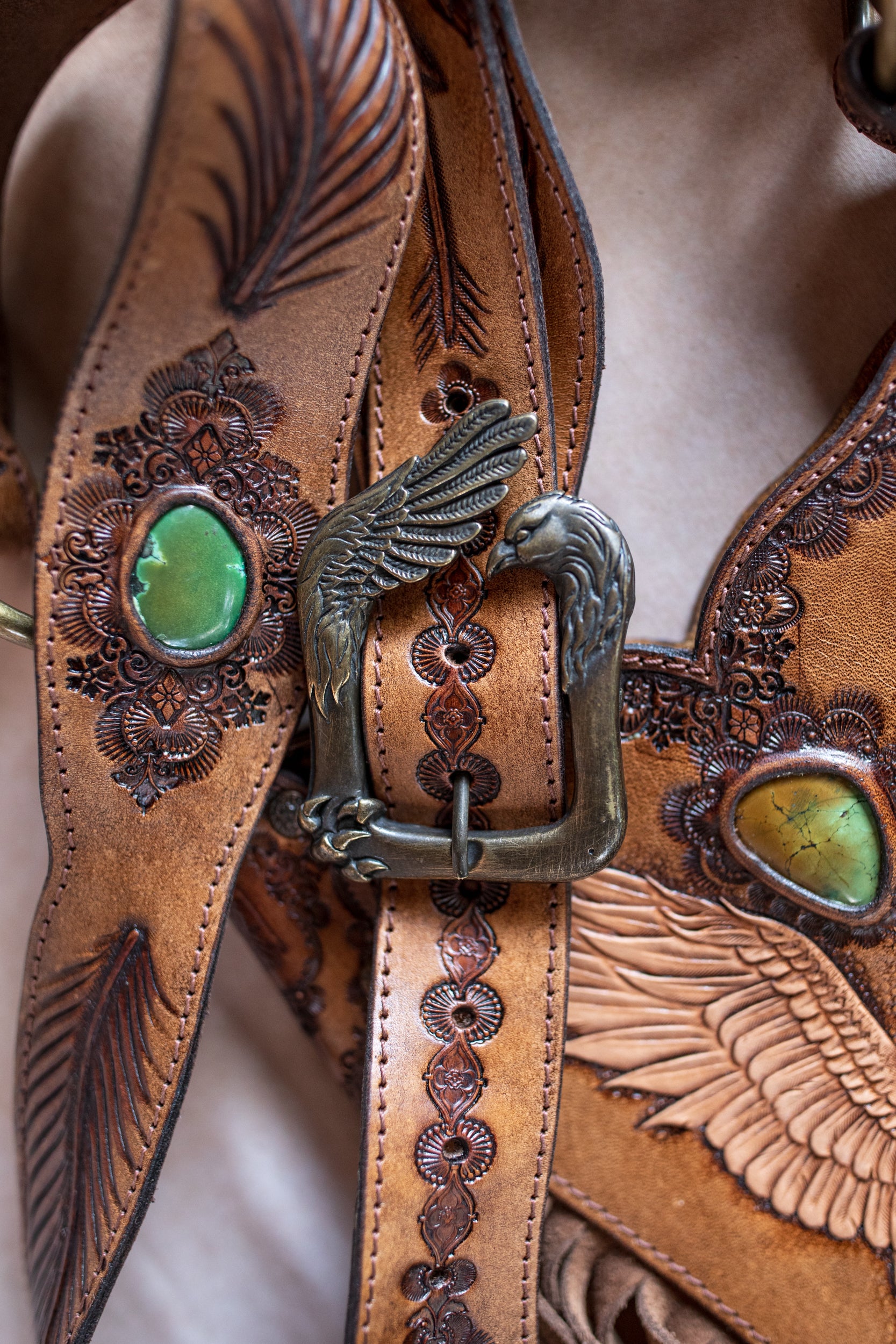 Petite Rebel Eagle Tasseled Bag with Turquoise