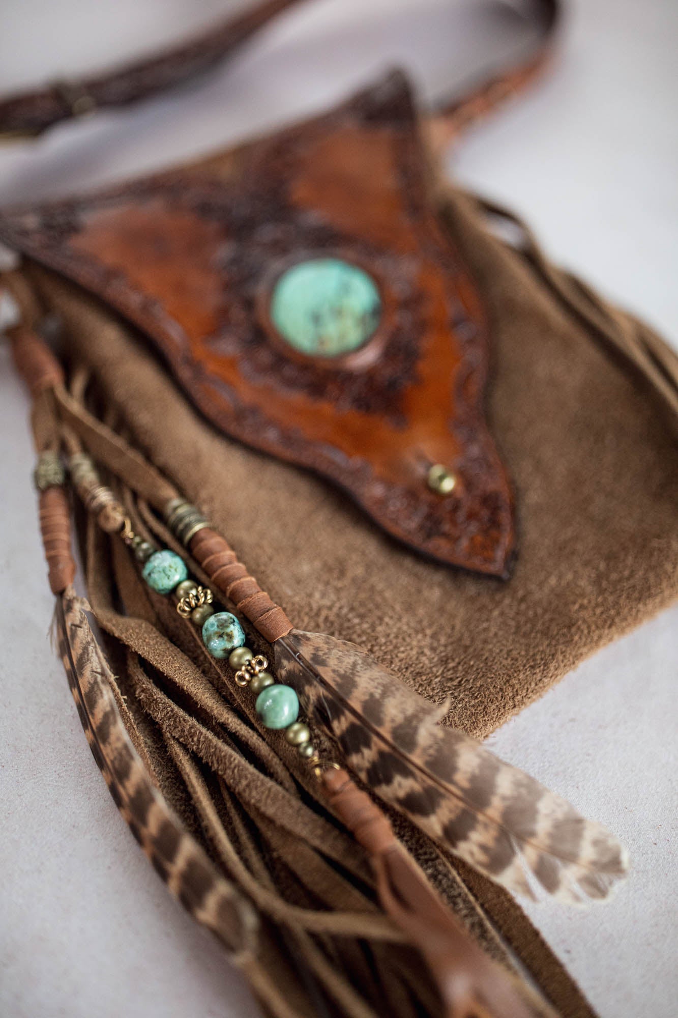 Gypsy Wanderer Phone Pouch with Mexican Turquoise