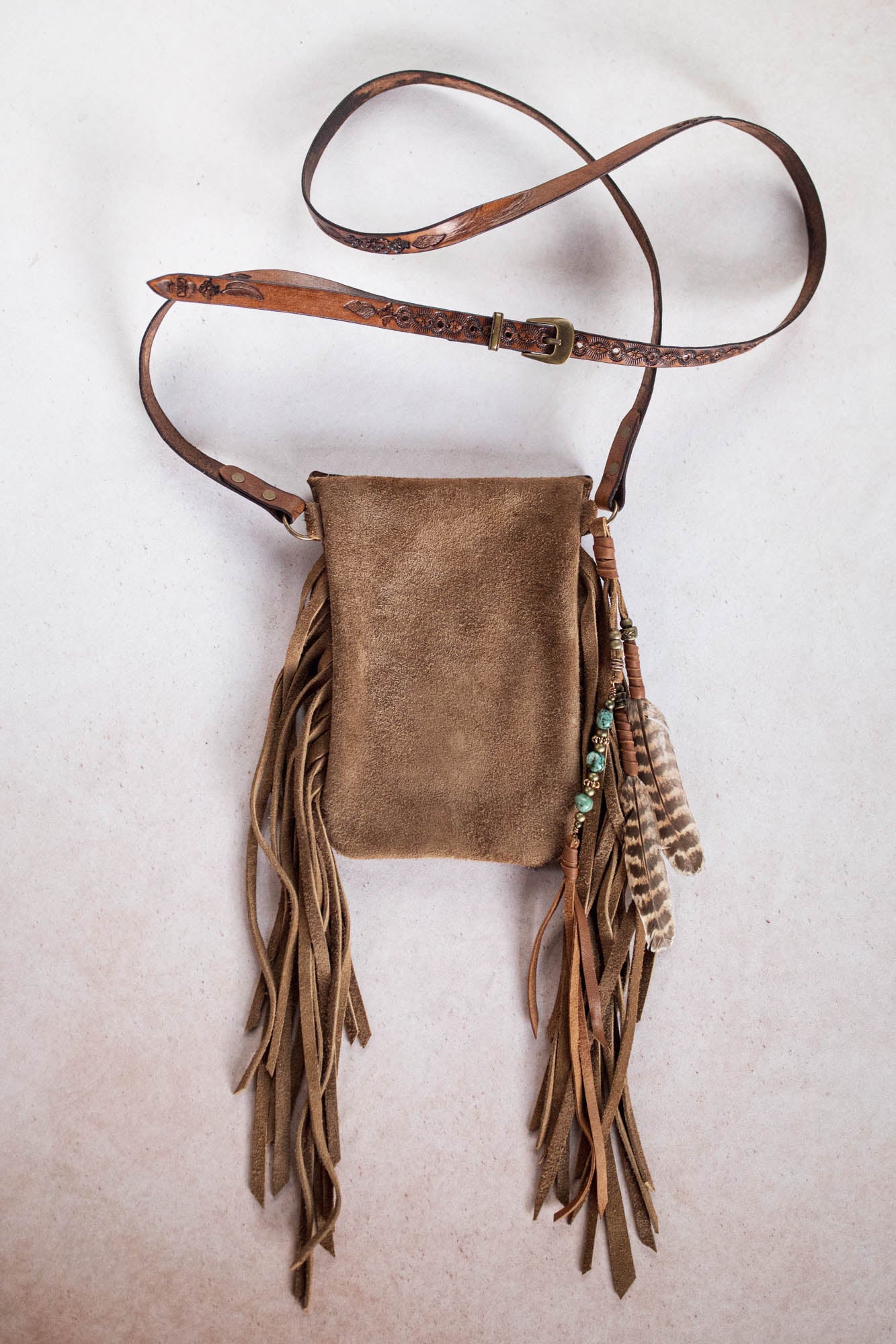 Gypsy Wanderer Phone Pouch with Mexican Turquoise