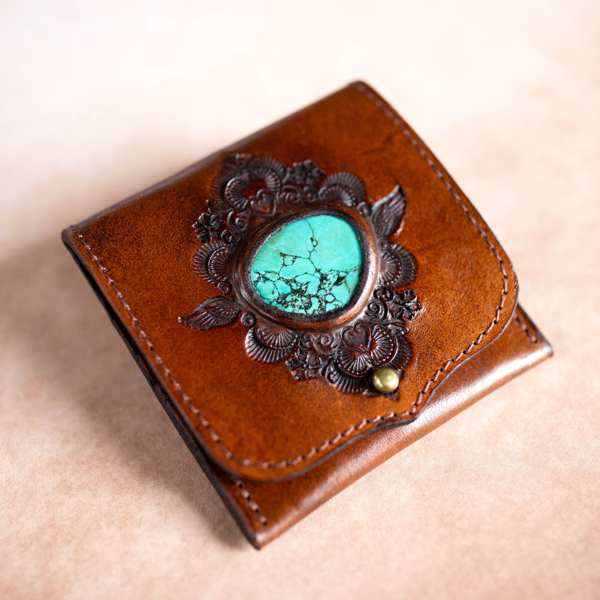 Pocket Wallet with Turquoise
