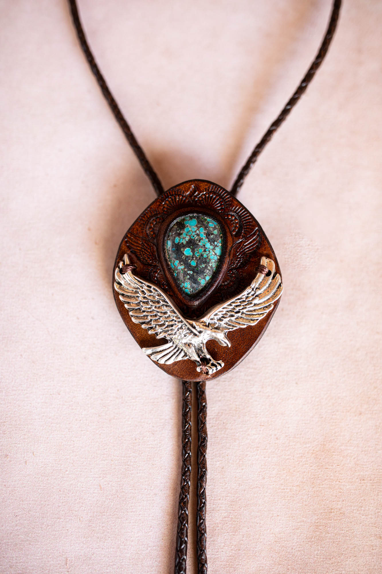 Rebel Eagle Turquoise Bolo Tie
