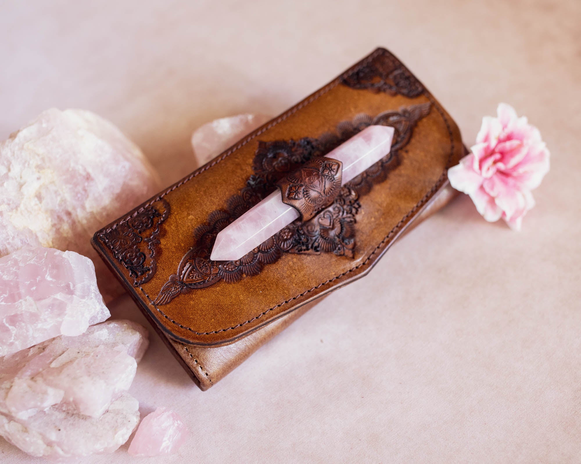 Priestess Wallet with Rose Quartz - Buffalo Girl®