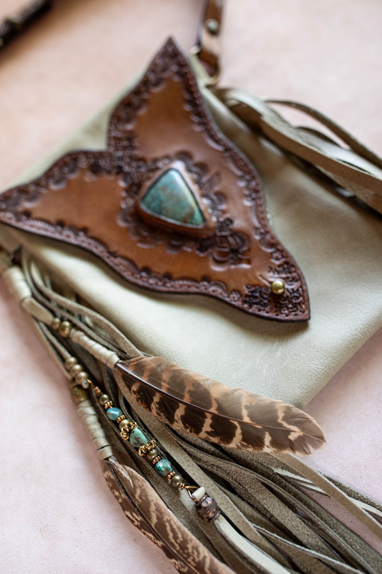 Gypsy Wanderer Phone Pouch with Turquoise
