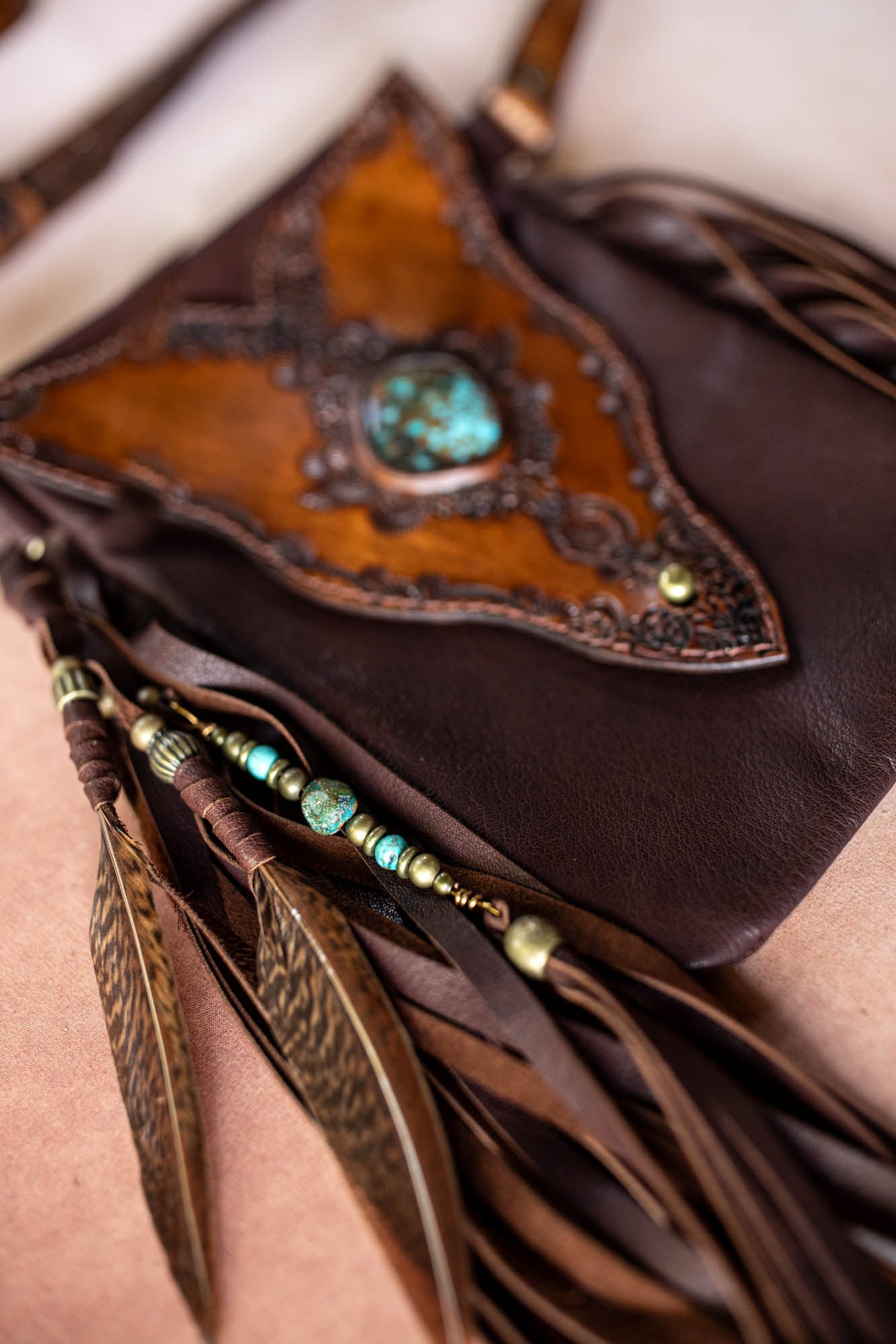 Gypsy Wanderer Phone Pouch with Blue Horizon Turquoise