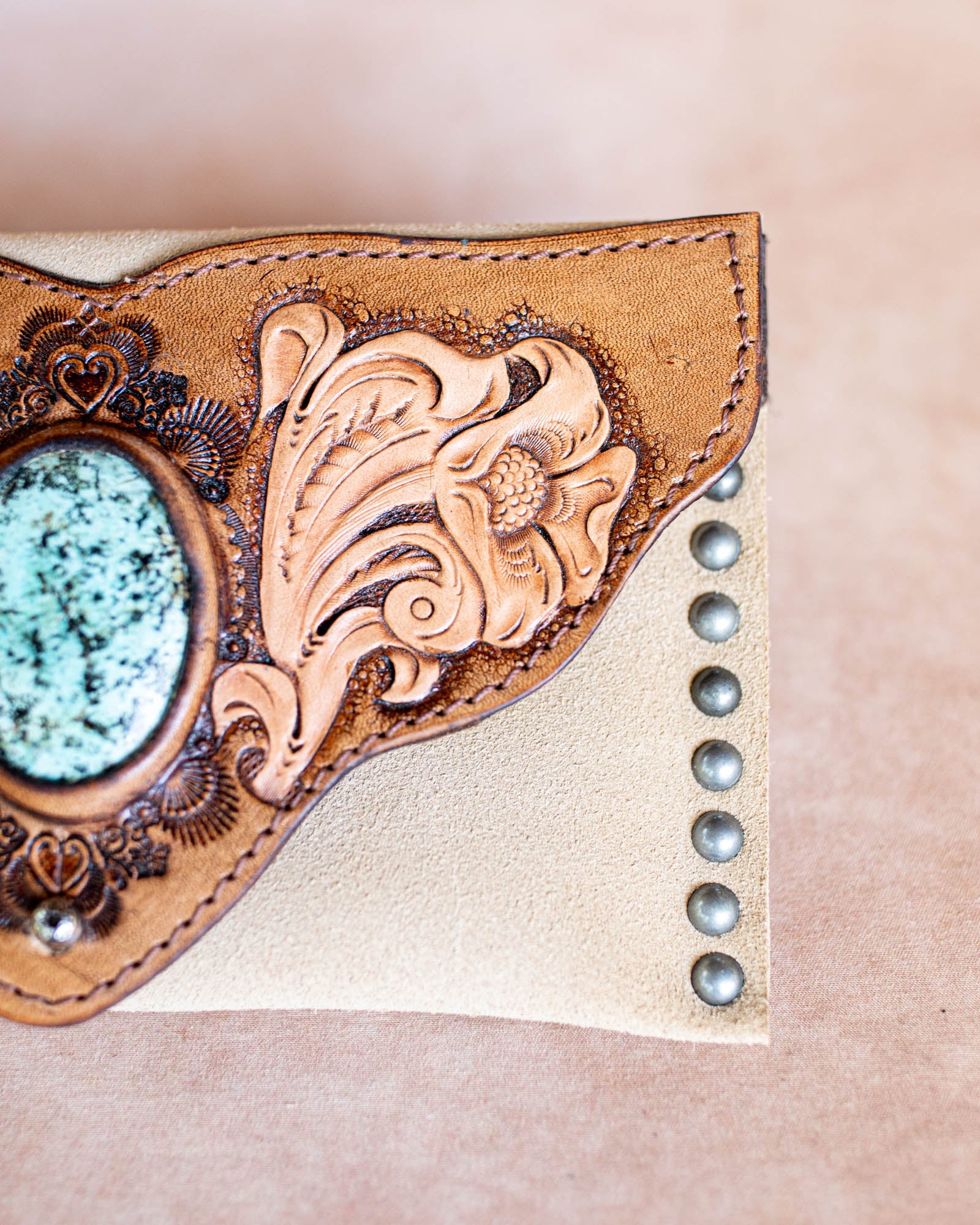 Western Floral Pouch with African Turquoise