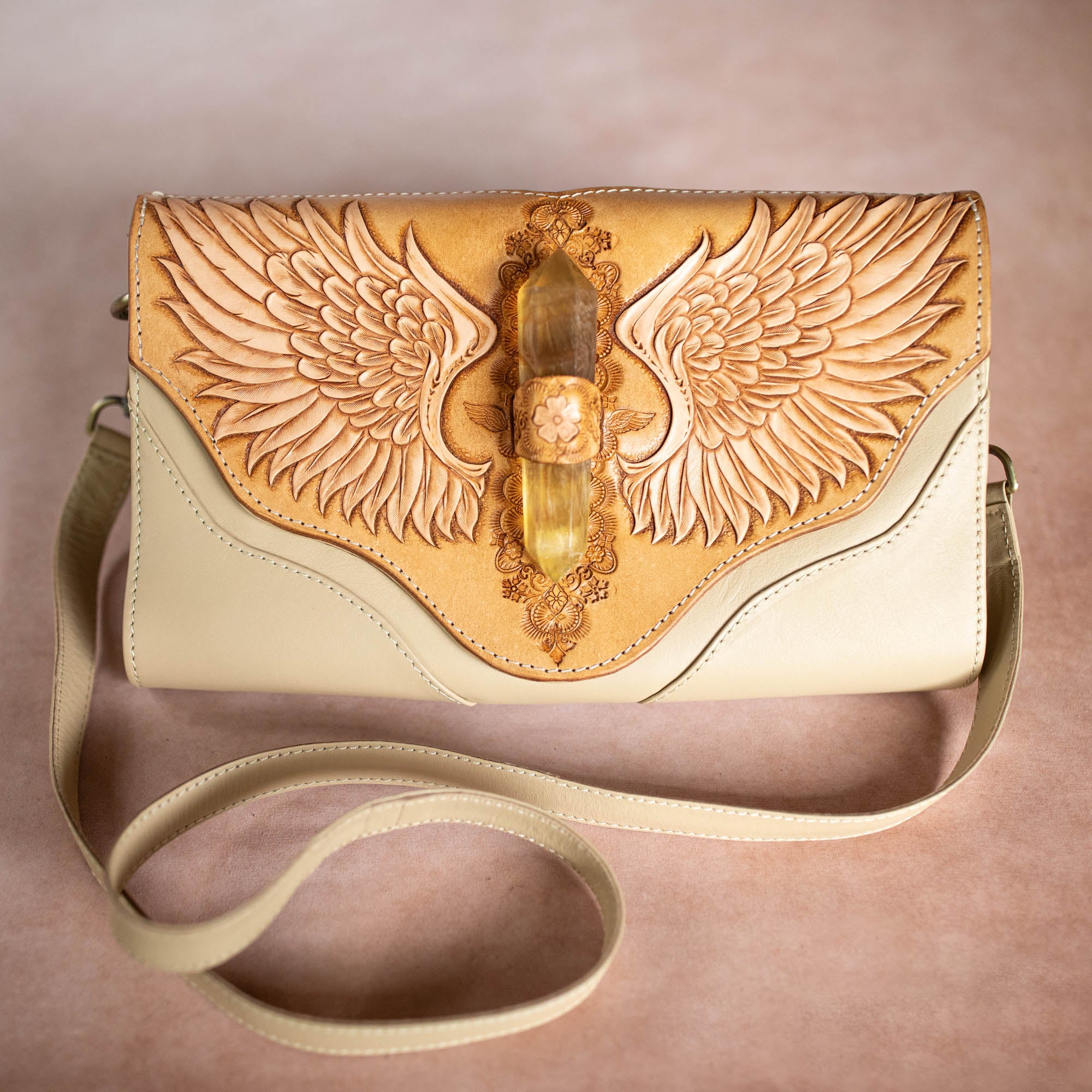 Guardian Wings Clutch with Golden Fluorite