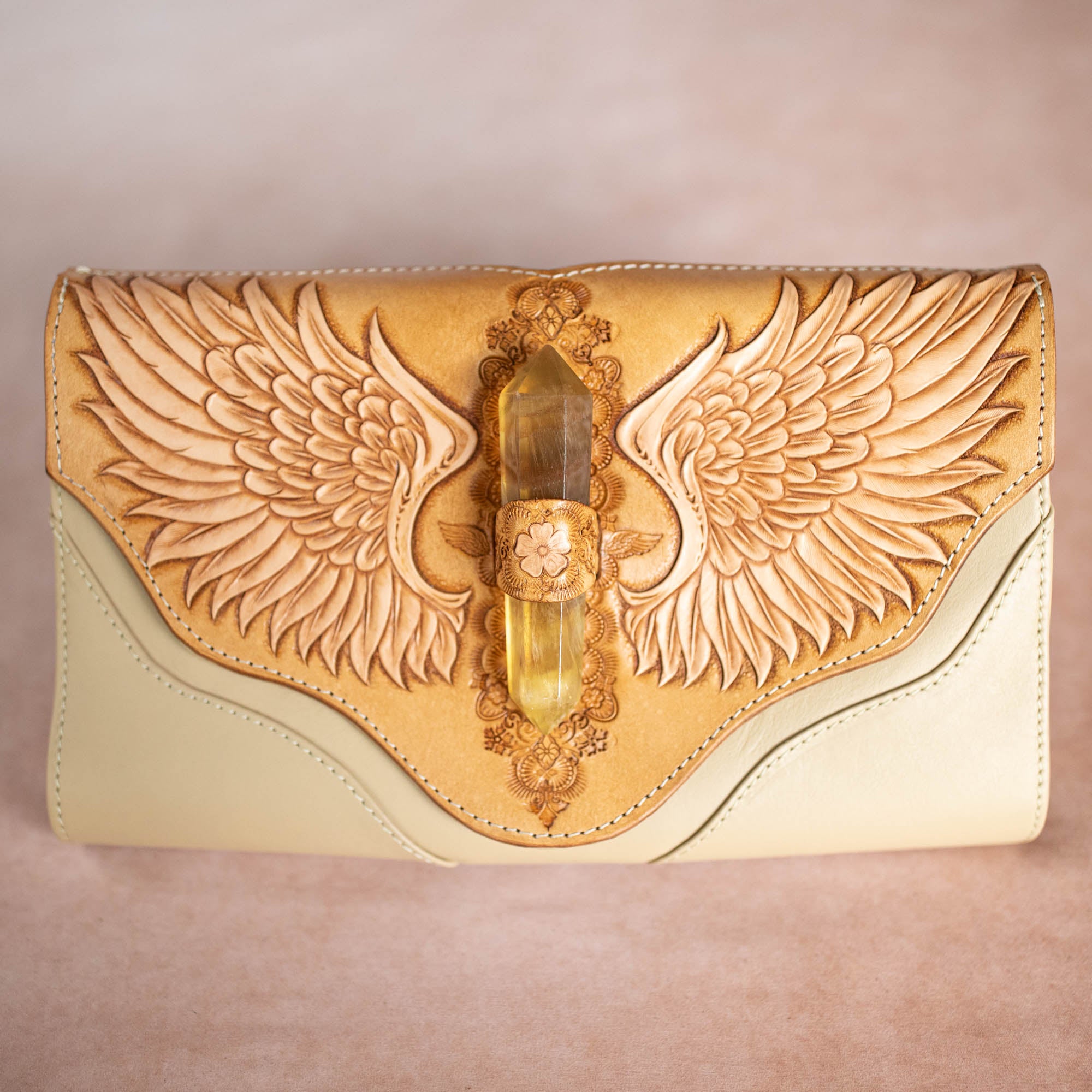 Guardian Wings Clutch with Golden Fluorite