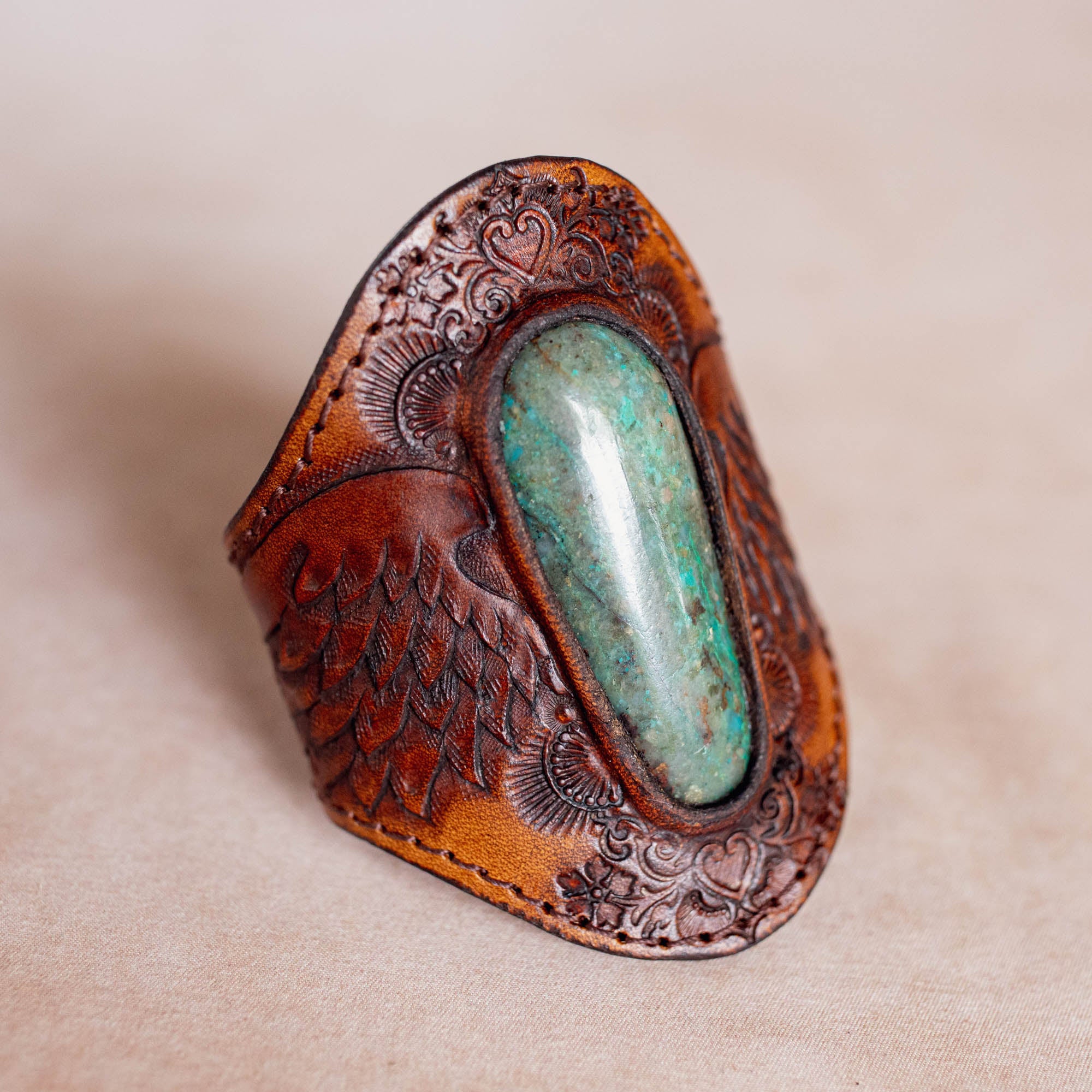 Guardian Wings Cuff with Chrysocolla - Buffalo Girl®