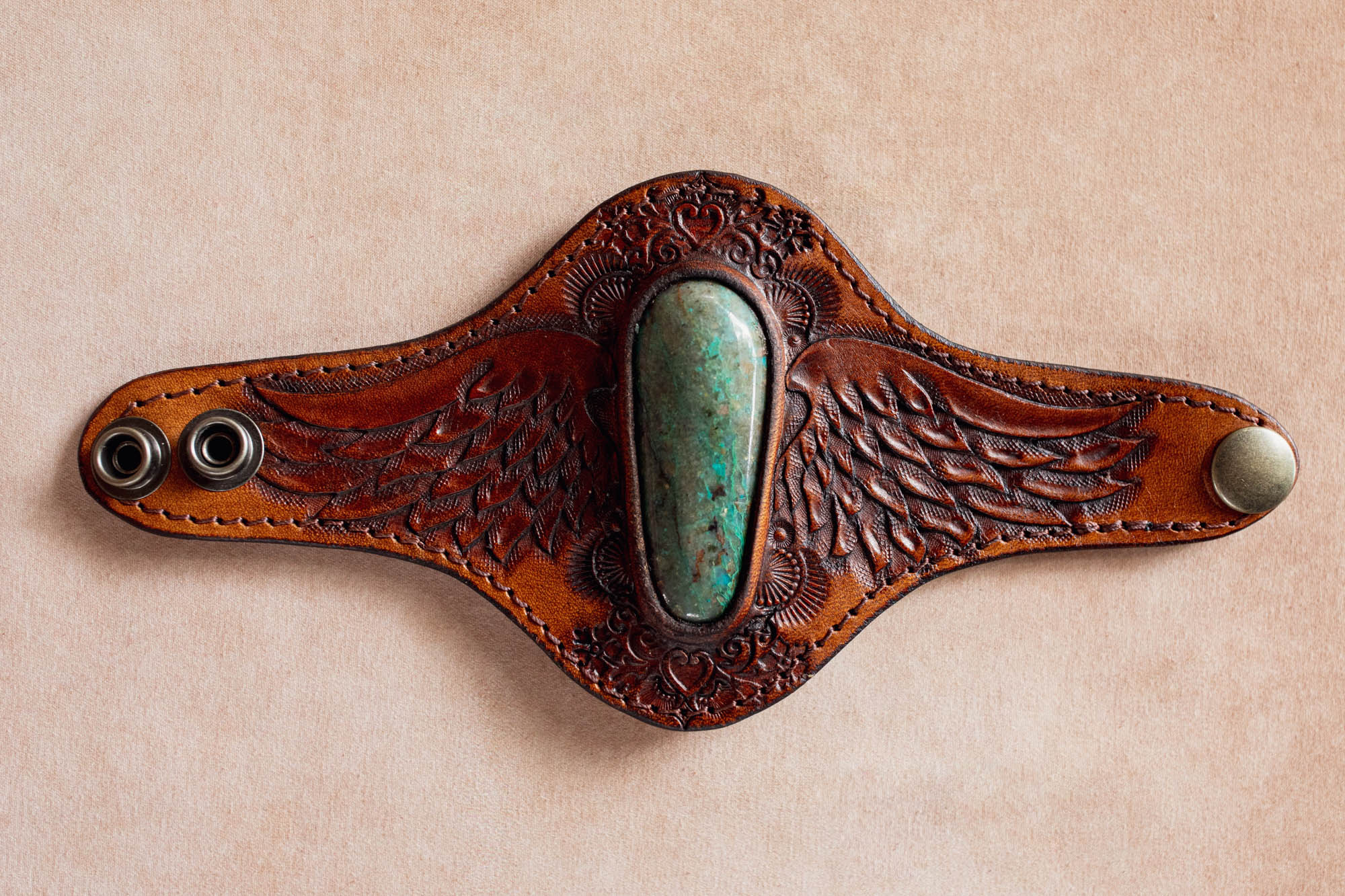 Guardian Wings Cuff with Chrysocolla - Buffalo Girl®