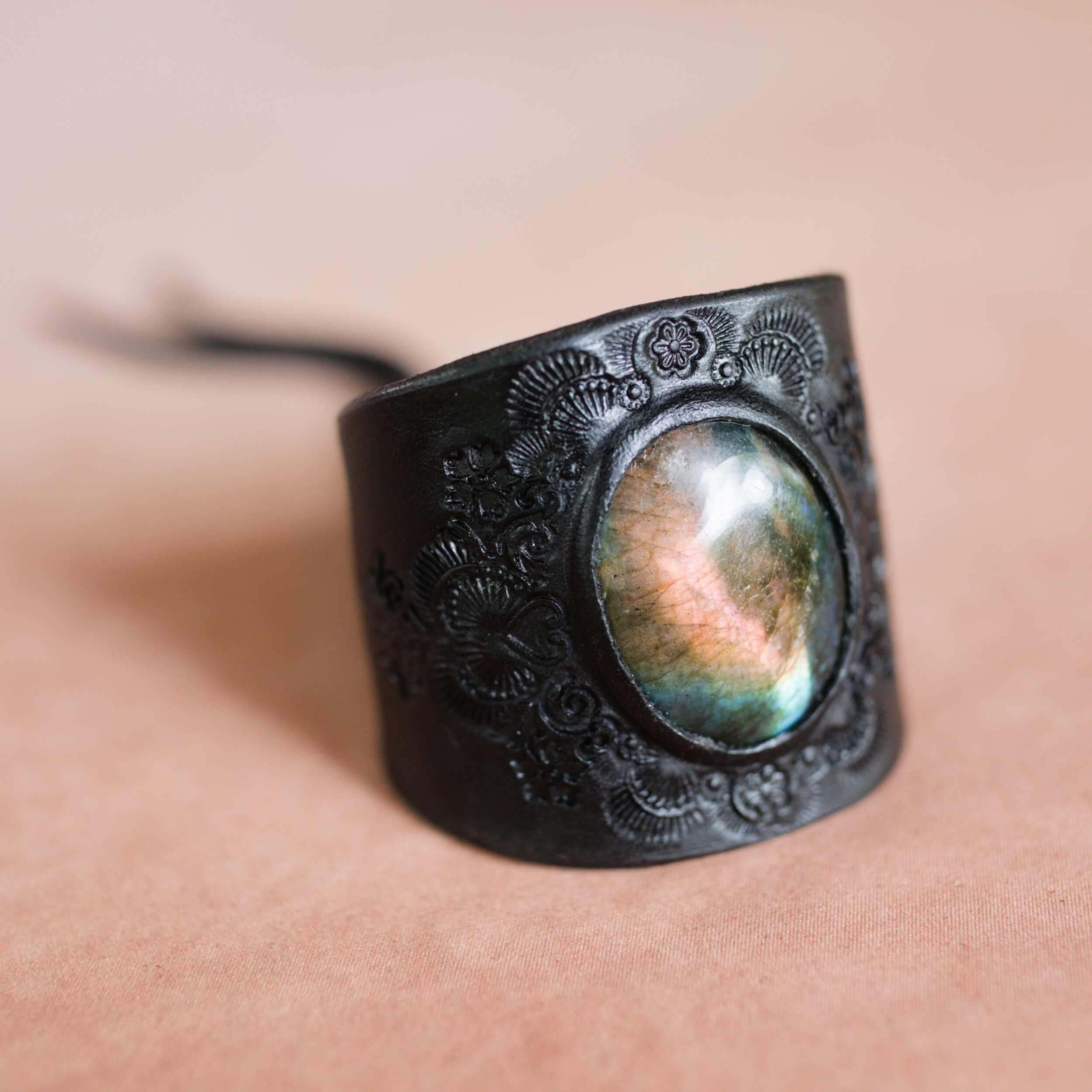 Black Magic Cuff with Labradorite