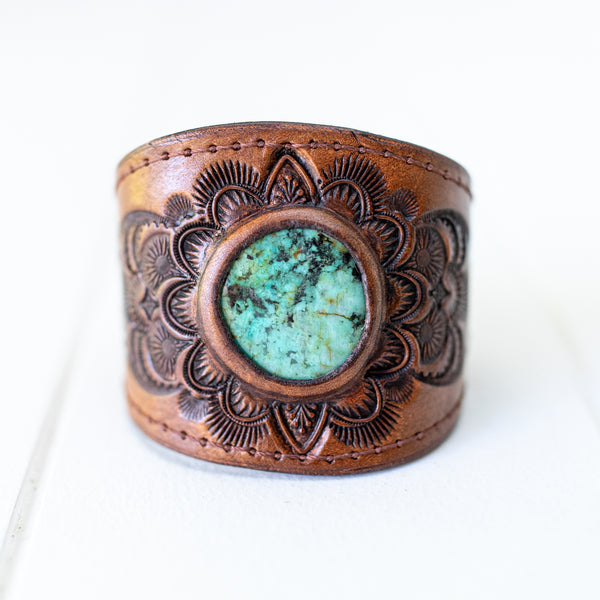 Mandala Cuff with African Turquoise