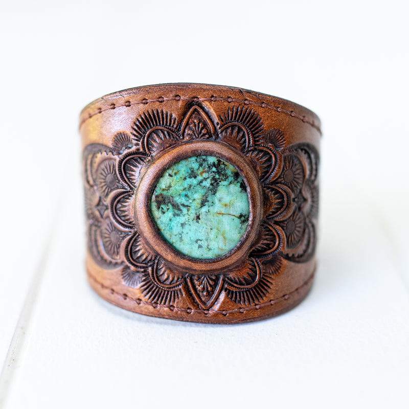 Mandala Cuff with African Turquoise