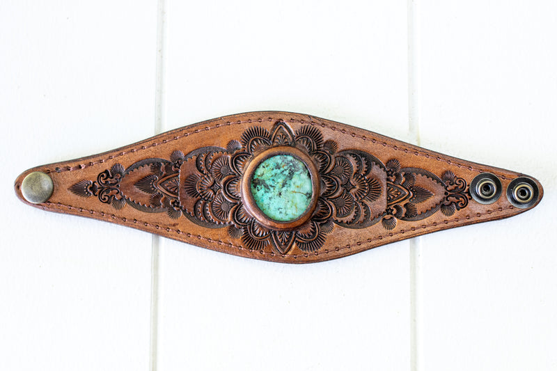 Mandala Cuff with African Turquoise