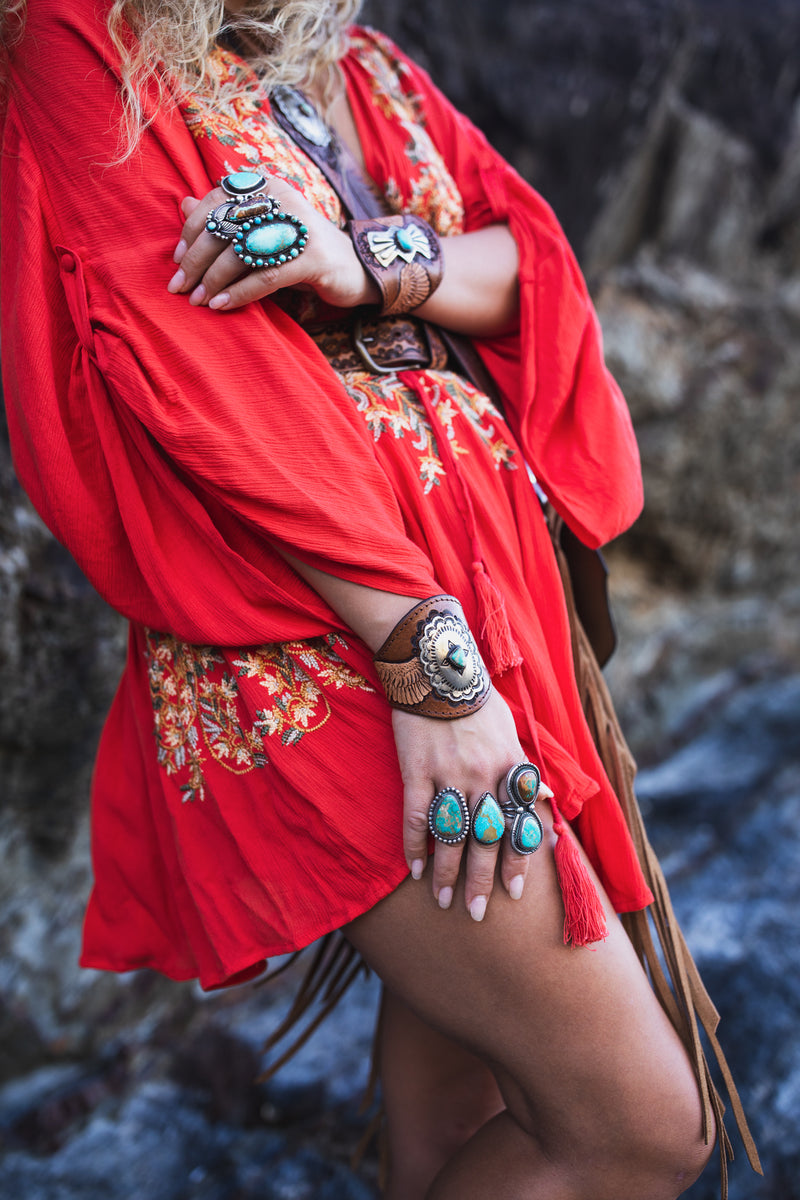 Guardian Wings Cuff with Navajo Concho