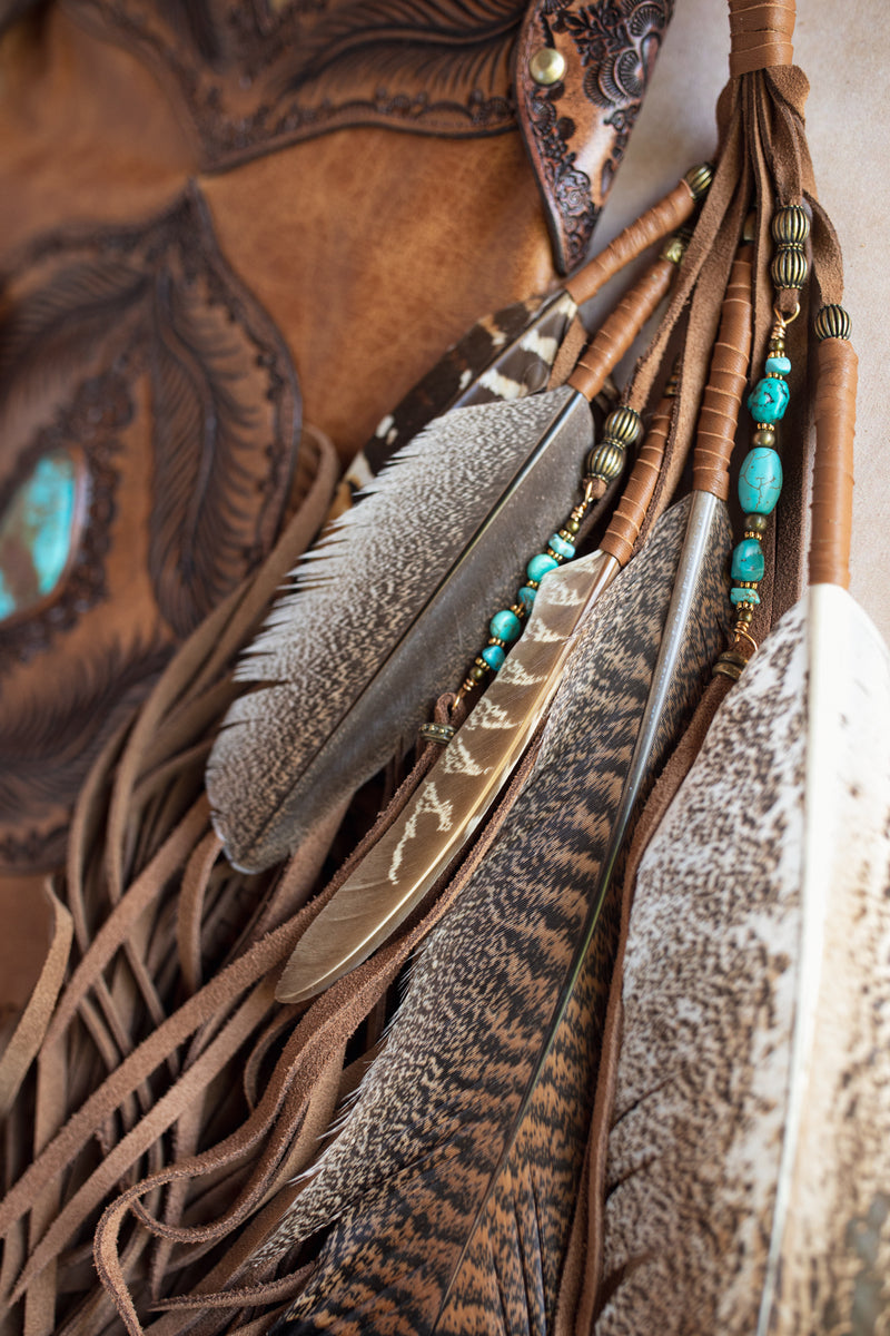 Apache Tasseled Bag with Royston Turquoise