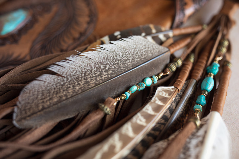 Apache Tasseled Bag with Royston Turquoise