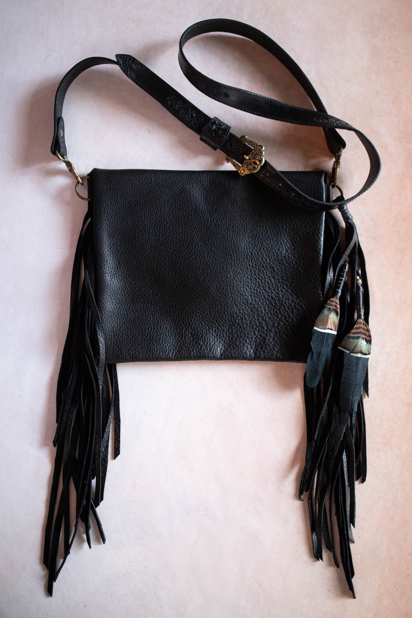 Black Magic Pegasus Gypsy Wanderer Bag with Labradorite