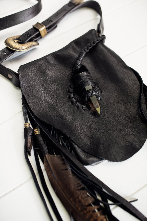 Black Magic Nomad Phone Pouch with Smoky Quartz