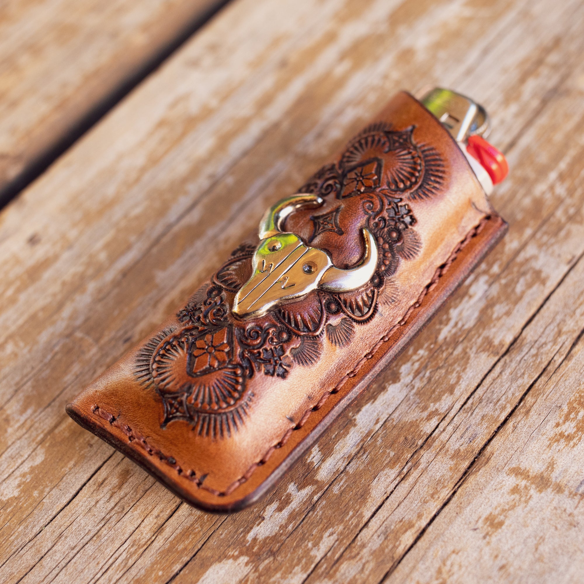 Buffalo Skull Lighter Case