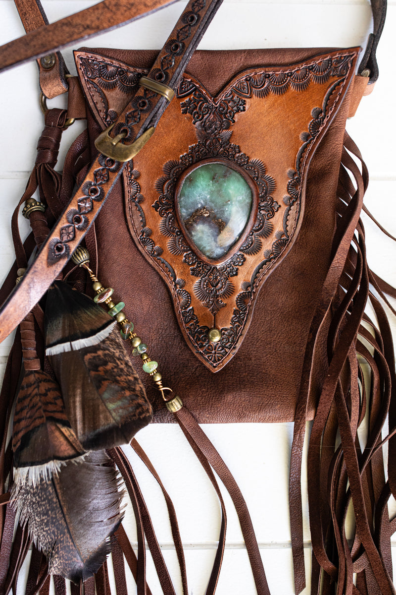 Gypsy Wanderer Phone Pouch with Chrysoprase