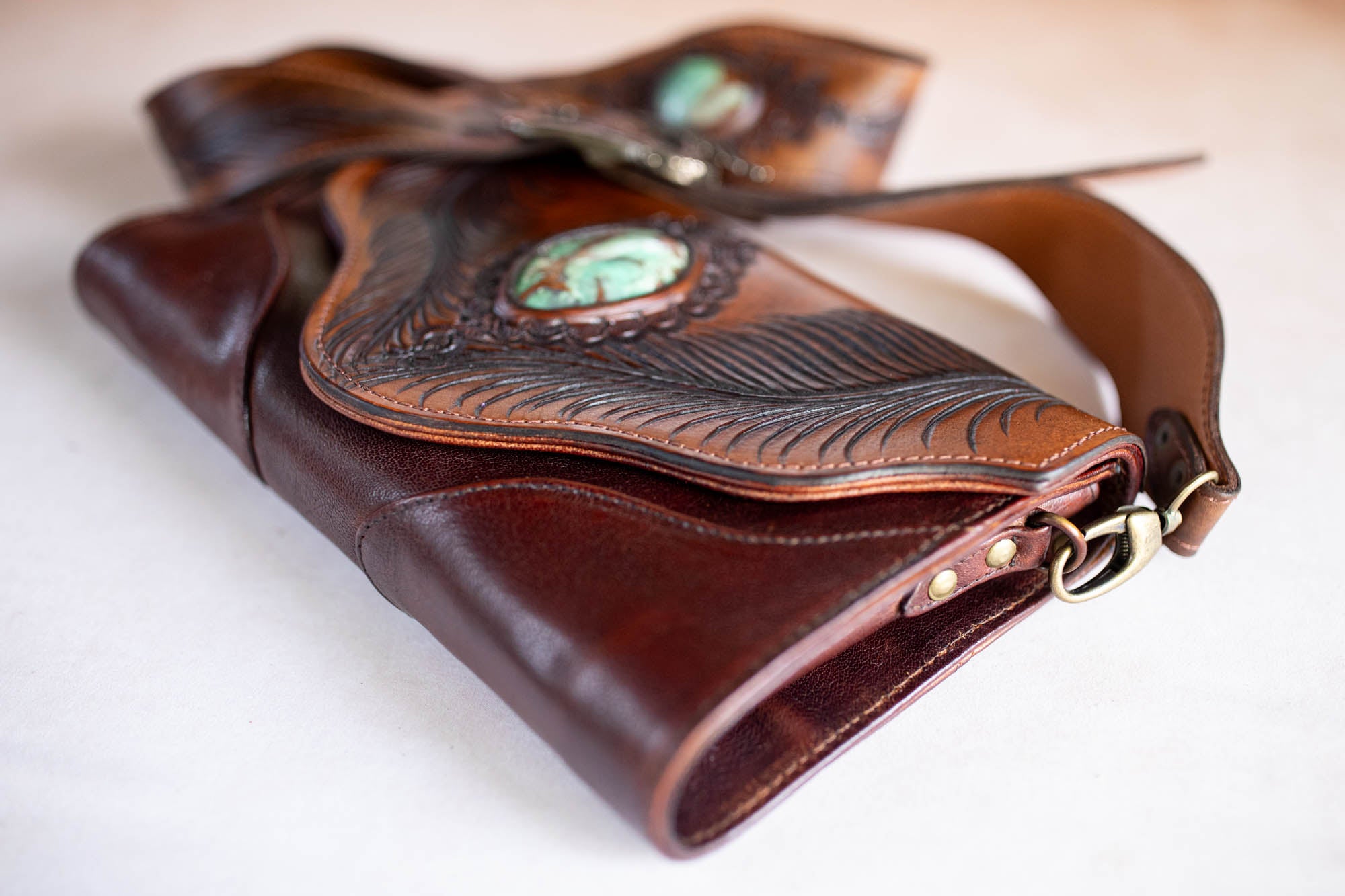 Eagle Feather Clutch with Chrysoporase