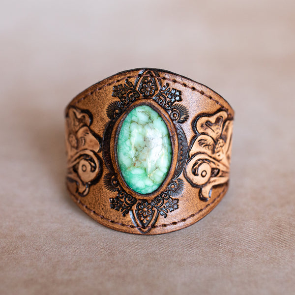 Western Floral Cuff with Chrysoprase