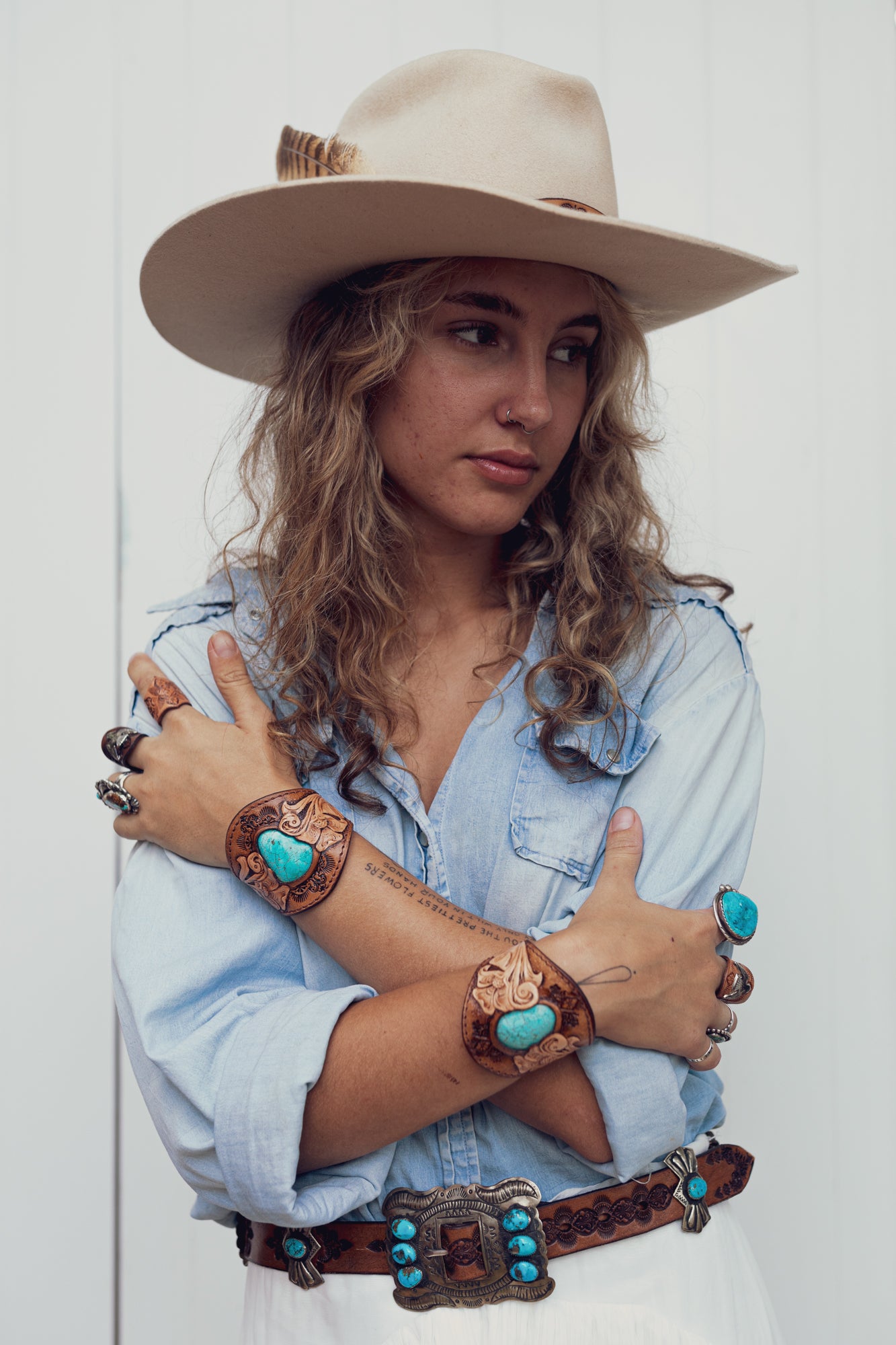 Navajo Concho Belt with Kingman Turquoise