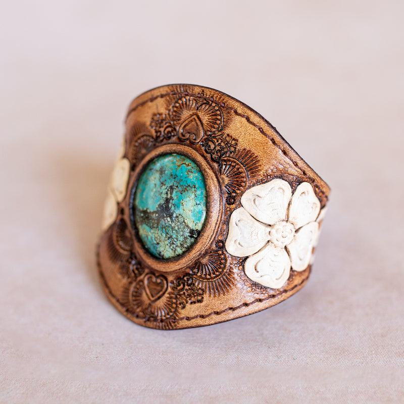 Desert Bloom Cuff with Turquoise