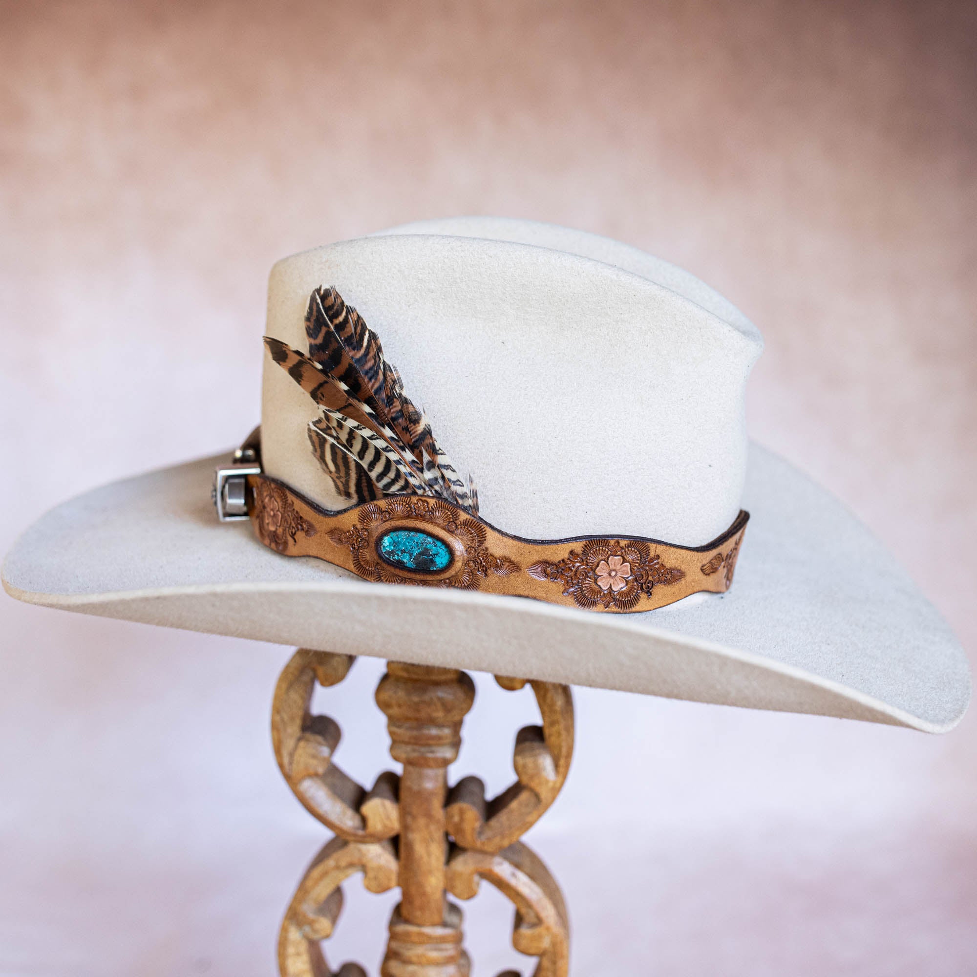 Desert Bloom Hat Band with Turquoise