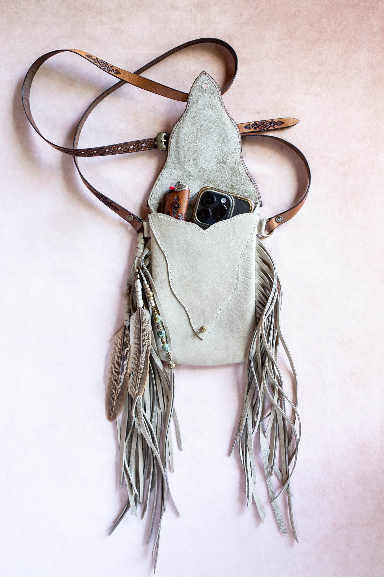 Gypsy Wanderer Phone Pouch with Dragon Stone