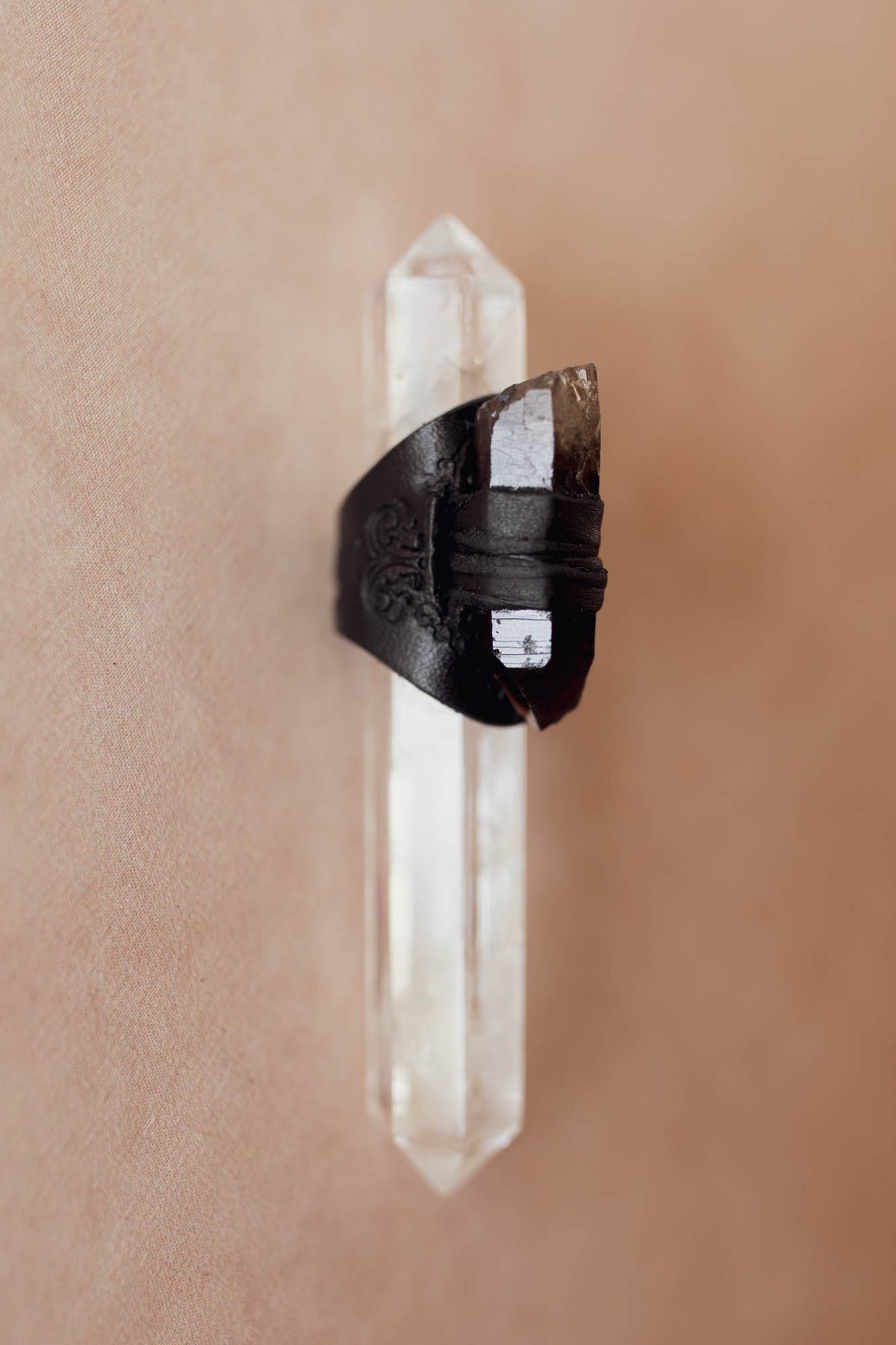 Black Magic Druid Ring with Smoky Quartz