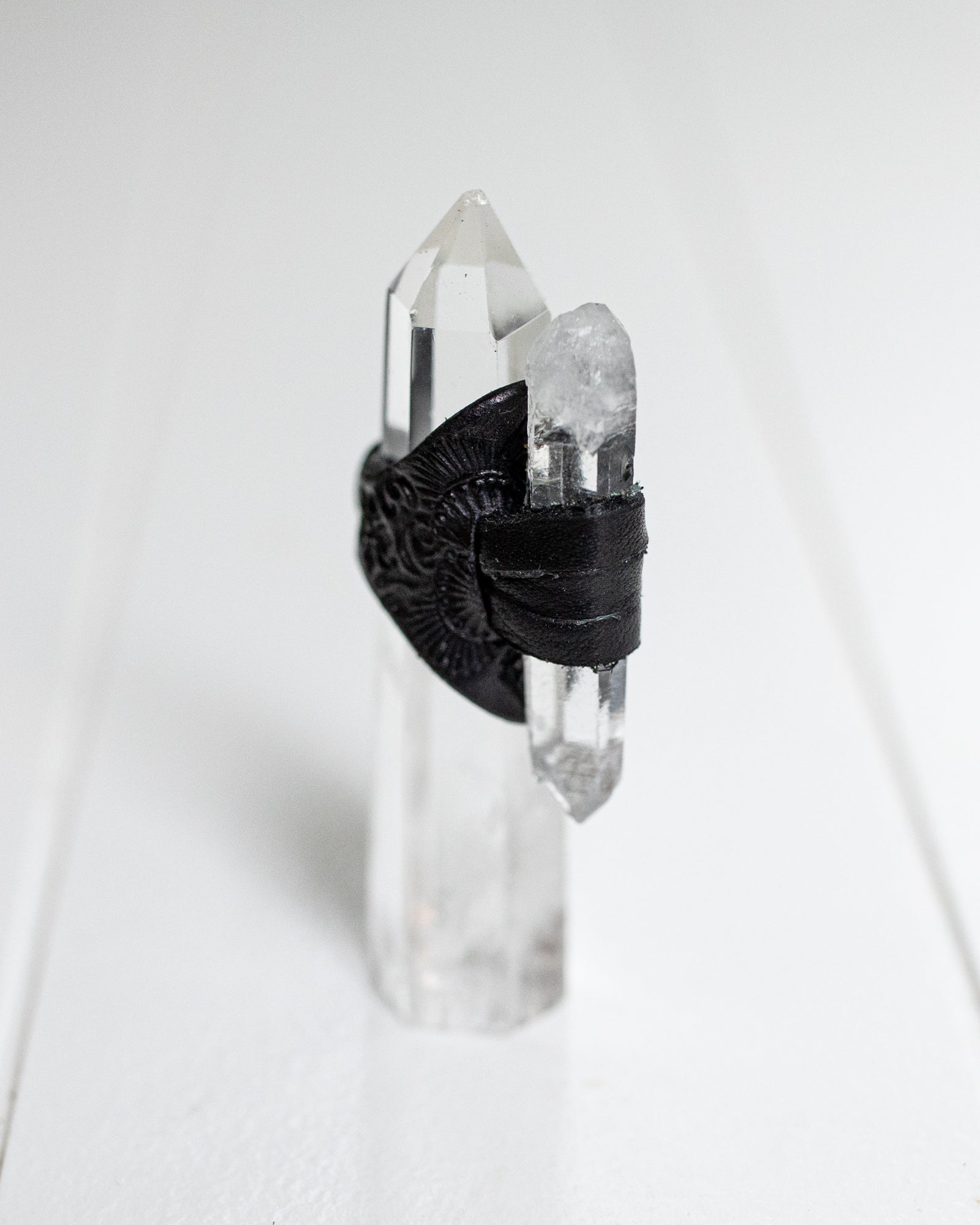 Black Magic Druid Ring with Clear Quartz