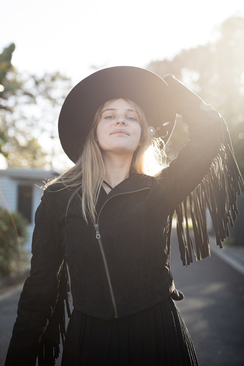 Easy Rider Tasseled Eagle Jacket - Black